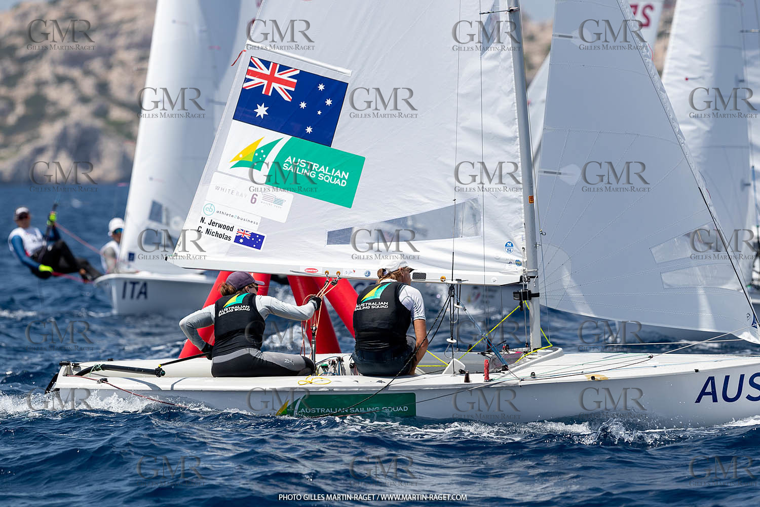 09 07 2023, Marseille (FRA), Paris 2024 Sailing Test Event, Race Day 1, 470