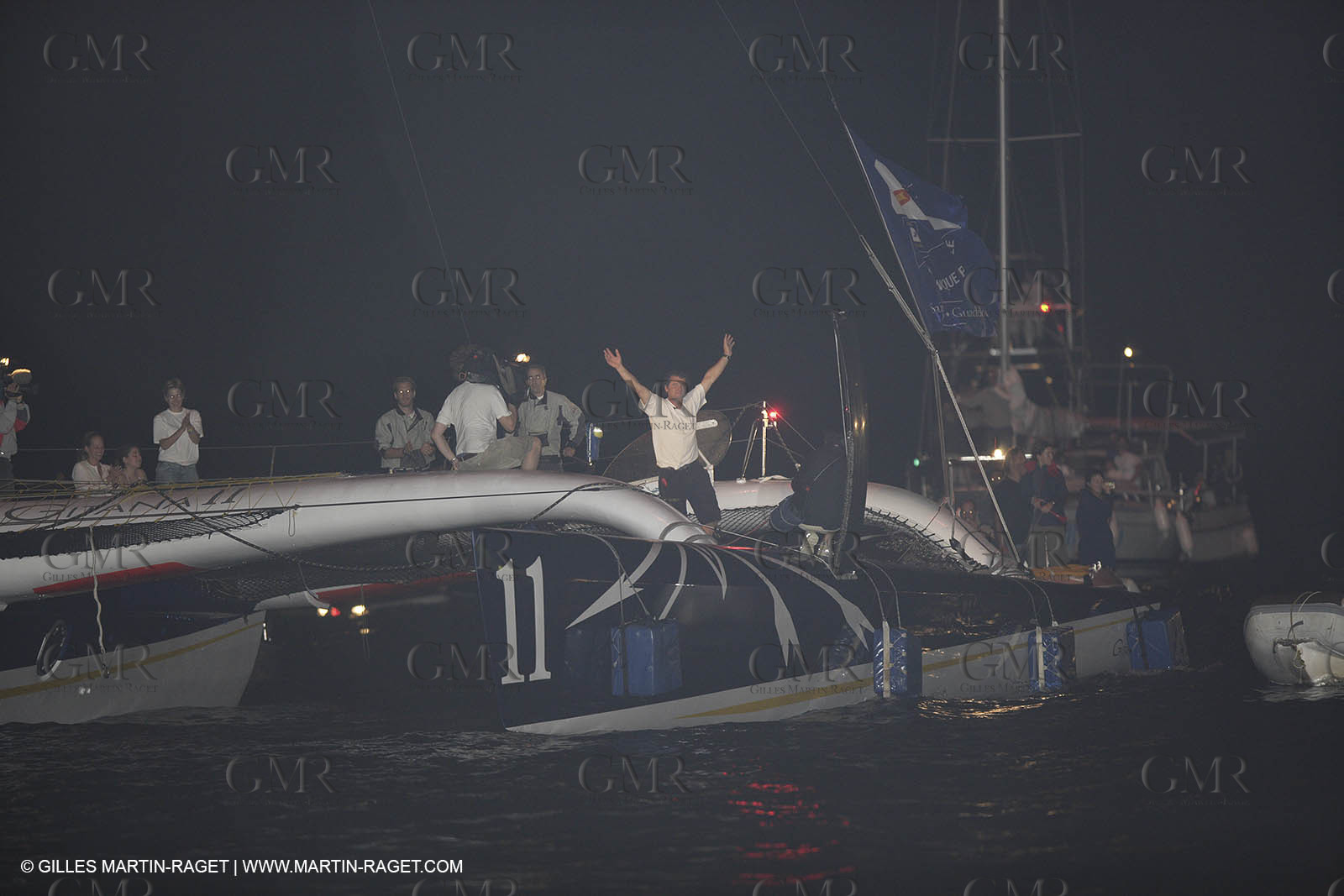 05 11 2006 - Pointe à Pitre Guadelupe (FRA) - Route du Rhum 2006 arrival - overall winner Lionel Lemonchois (Gitana 11)