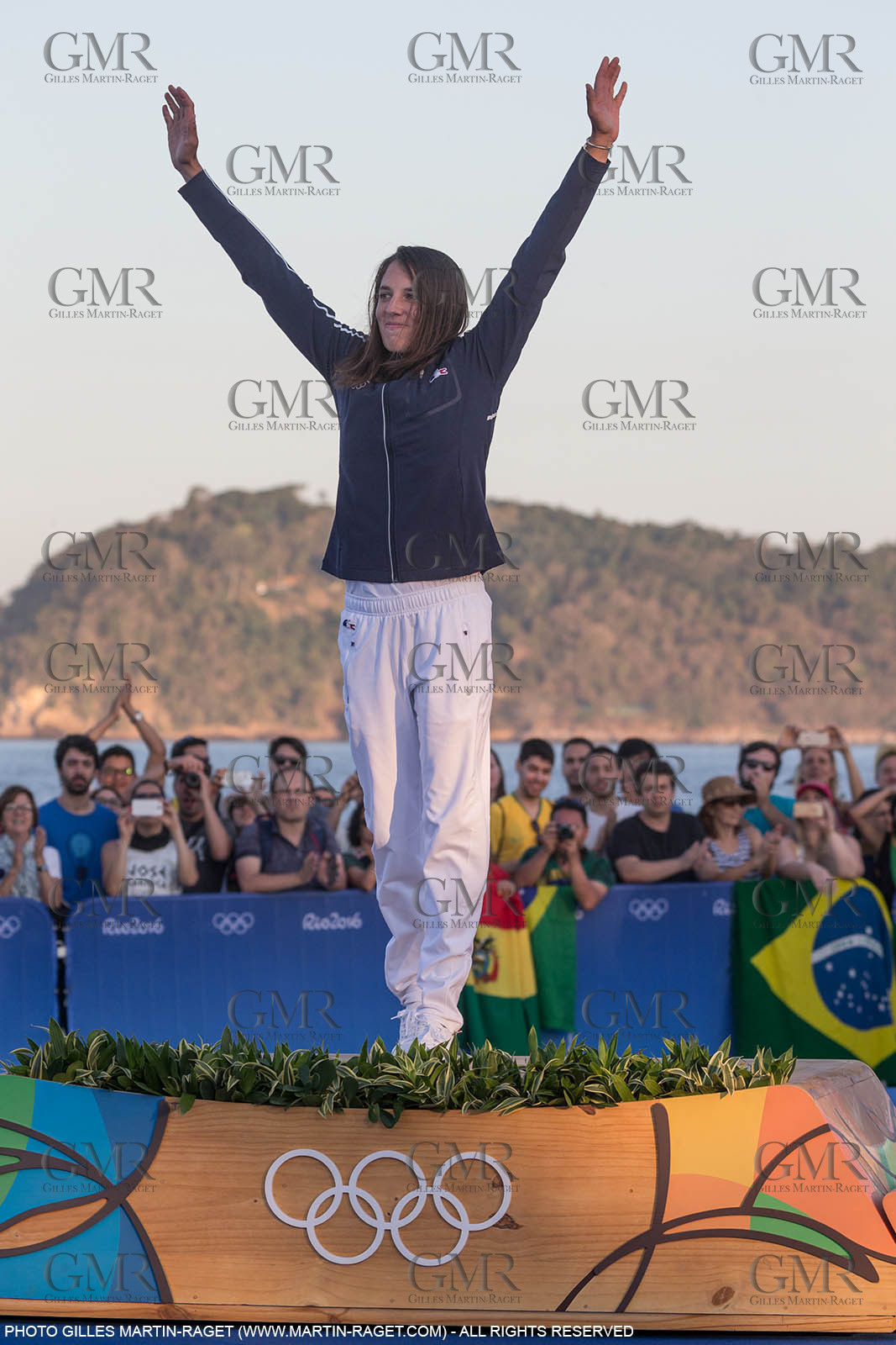 14 08 2016, Rio de Janeiro (BRA), 2016 Olympic Games, Sailing, RSX Women medal ceremony, Charline Picon (FRA)