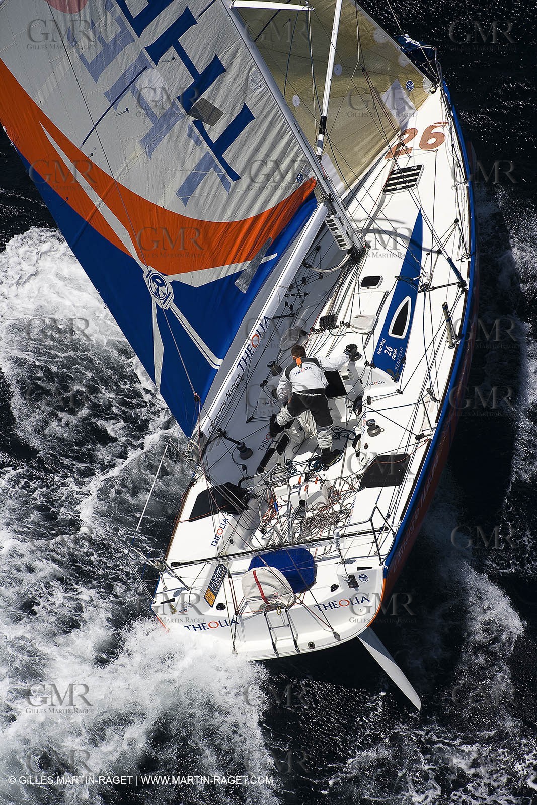 06-26-2007 - FIGARO II - THEOLIA - Skipper : Robert Nagy - Training off Marseille (south France) with strong wind conditions