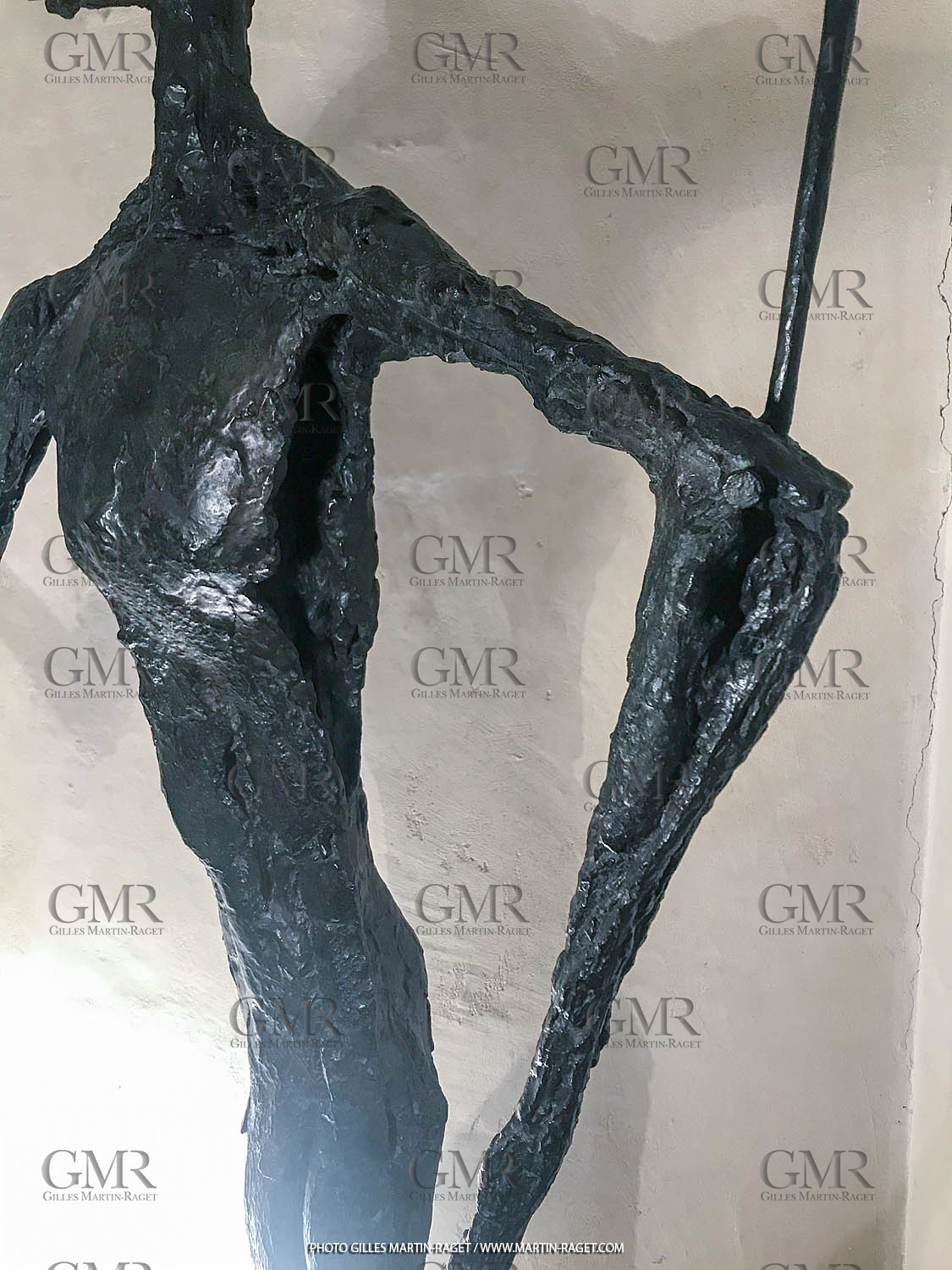 05 08 2019, Marseille (FRA,13), Oeuvre de Germaine Richier, Don Quichotte 1950-1951, Bronze patiné foncé, Epreuve d'exposition, Fondeur : Susse, Paris, 225 x 97 x 61 cm, Collection famille Germaine Richier