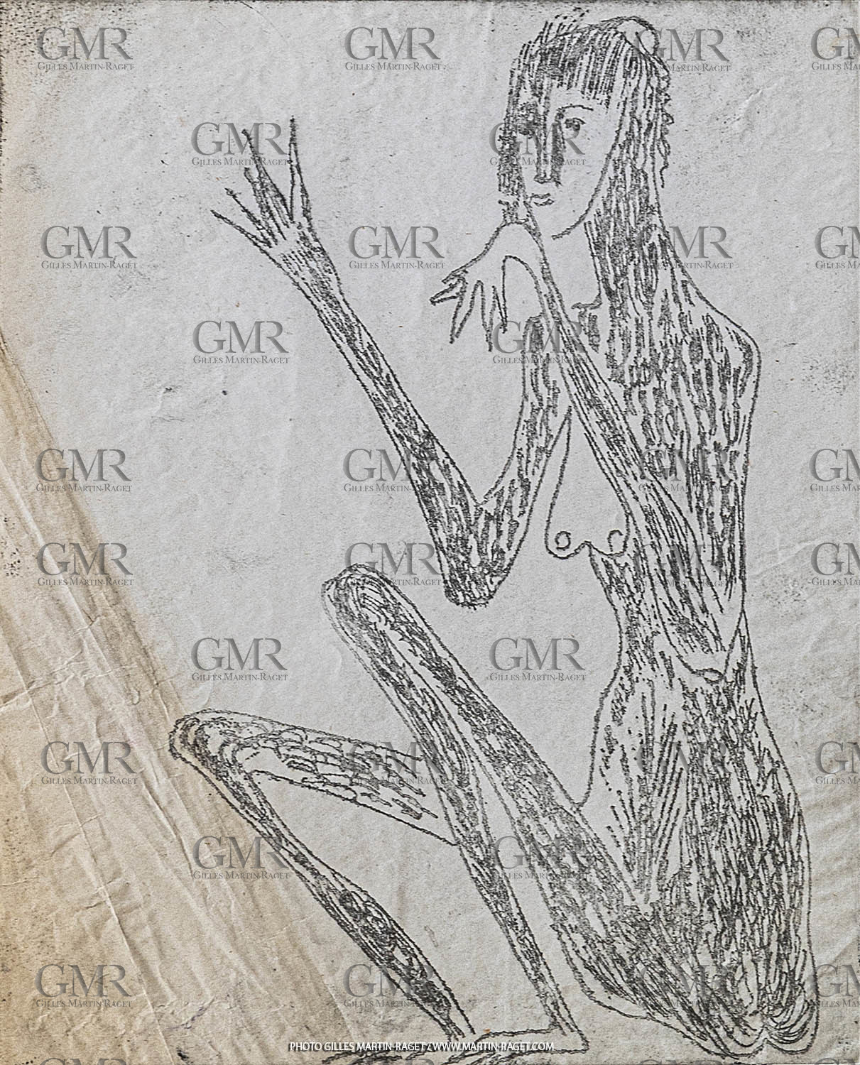 12 07 2020, St Rémy de Provence (FRA, 13) Oeuvre Germaine Richier, gravure