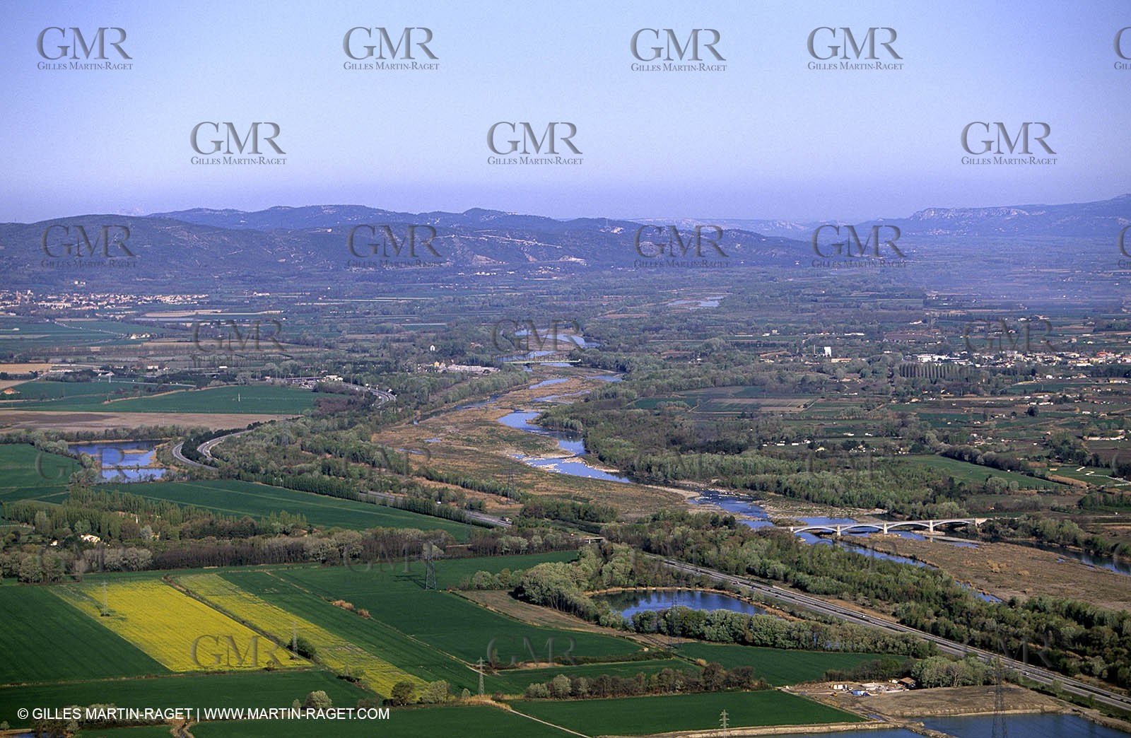 Durance river nearby Peyrolles