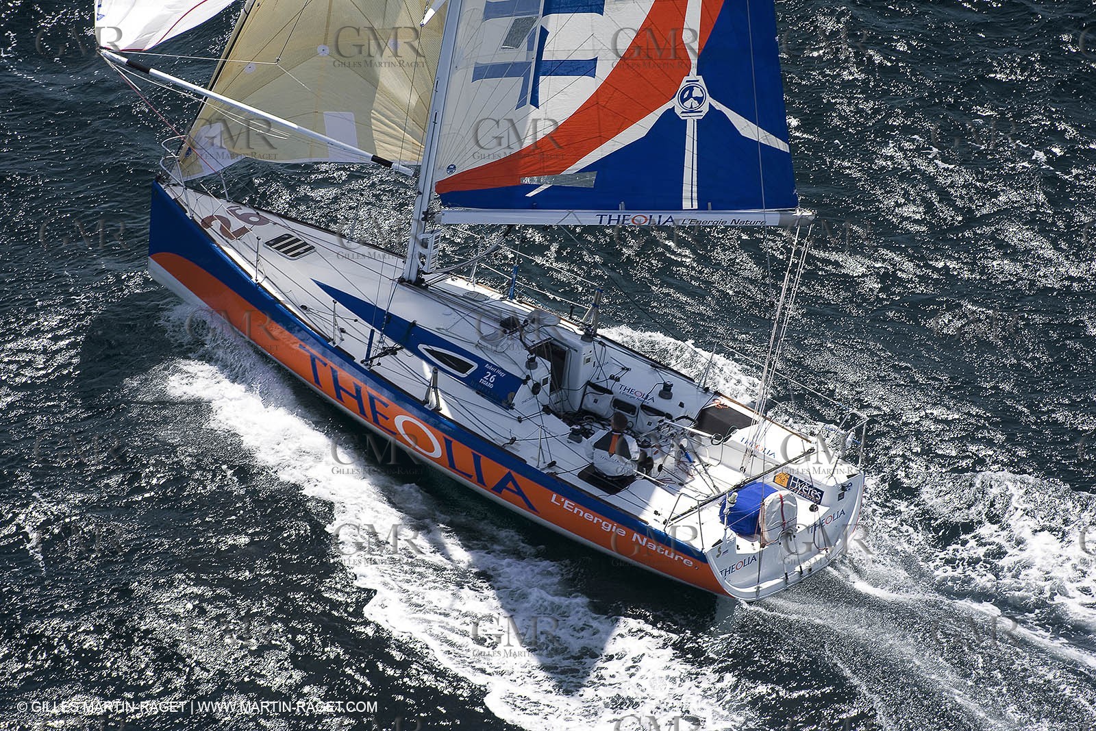 06-26-2007 - FIGARO II - THEOLIA - Skipper : Robert Nagy - Training off Marseille (south France) with strong wind conditions