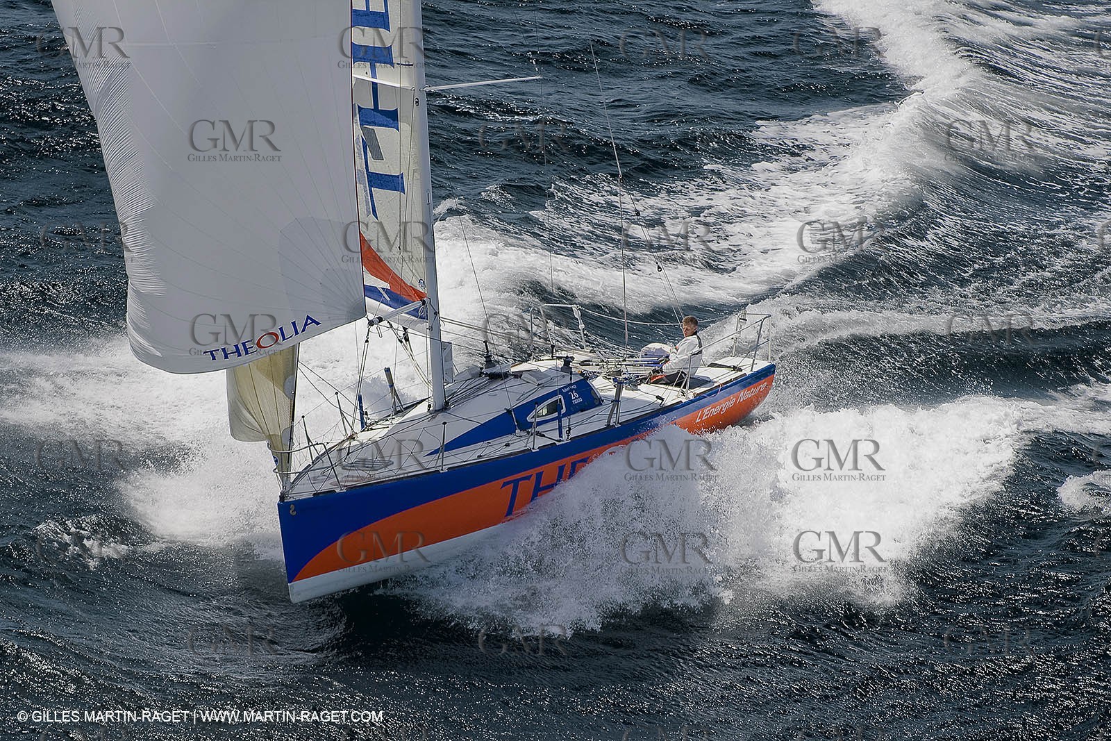 06-26-2007 - FIGARO II - THEOLIA - Skipper : Robert Nagy - Training off Marseille (south France) with strong wind conditions