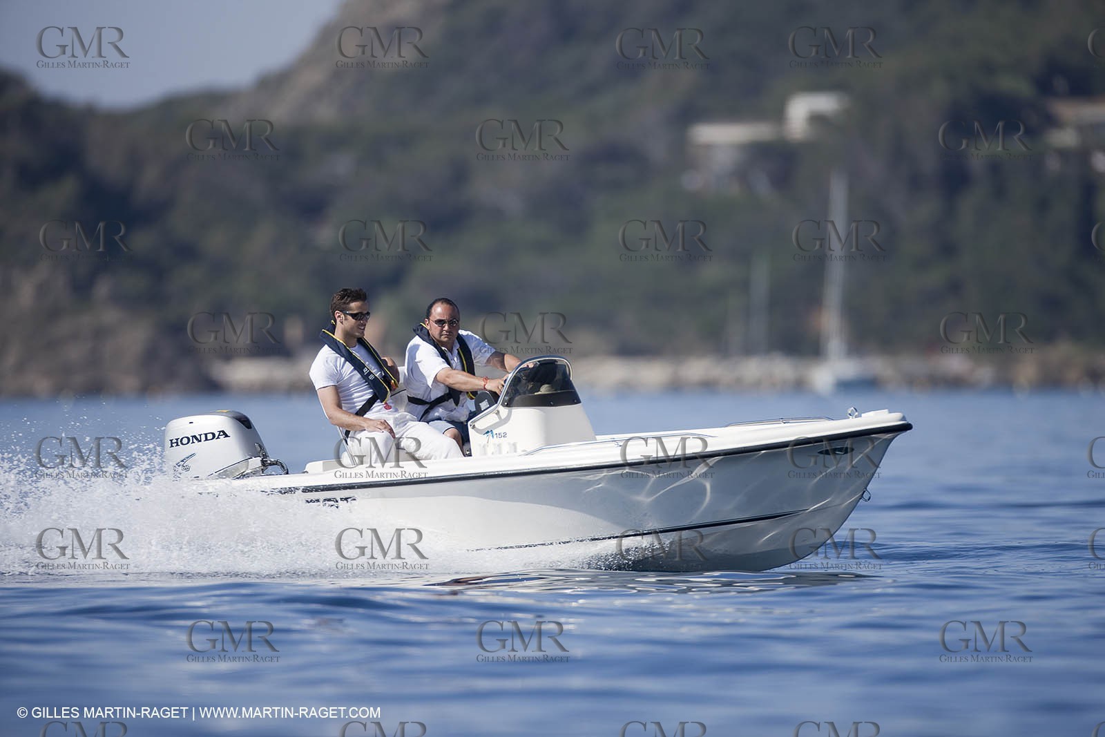 Motor boat running
