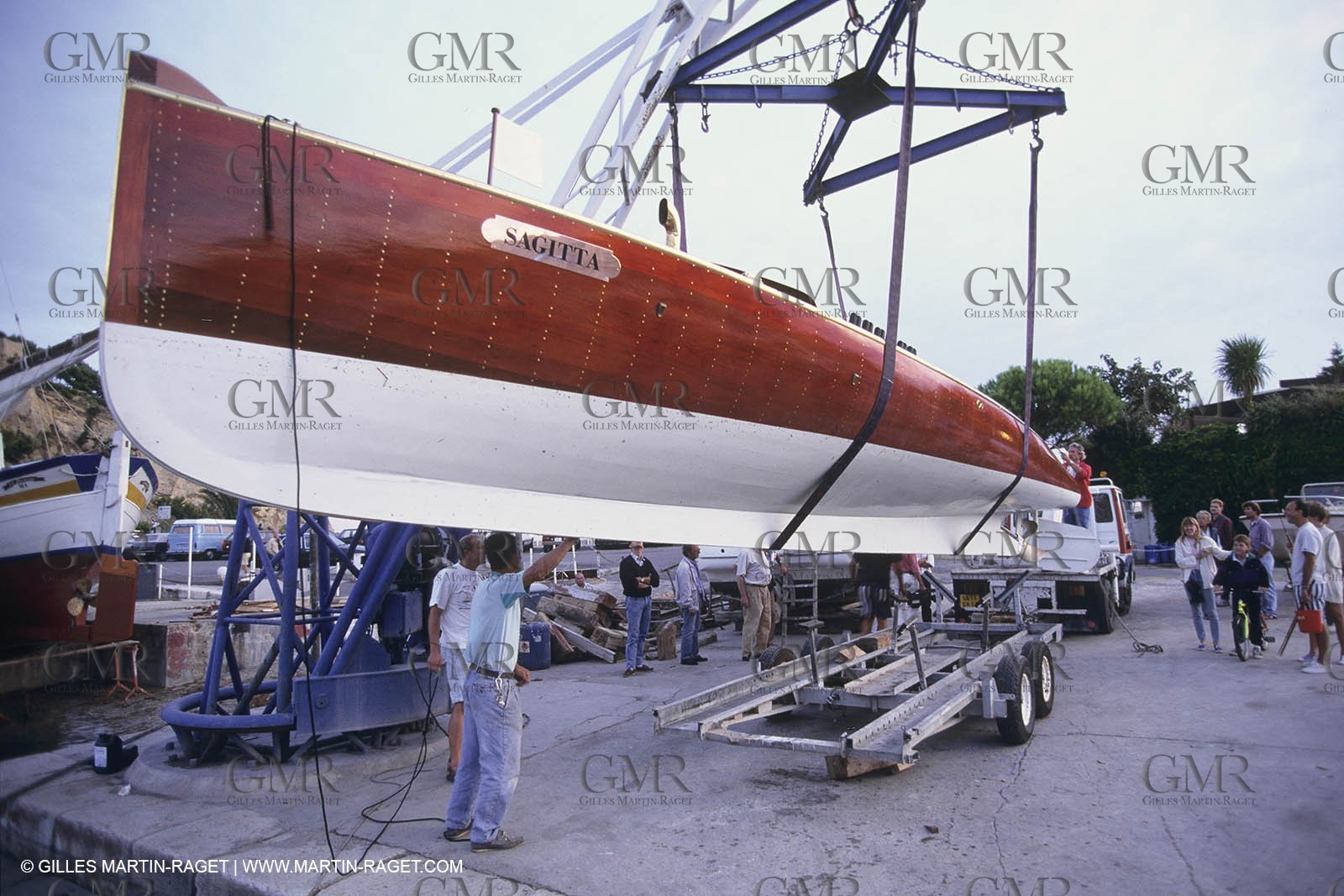 motor boats, claissc runabouts, cefit or Sagitta at Trapani boatyard (Cassis, FRA,13)