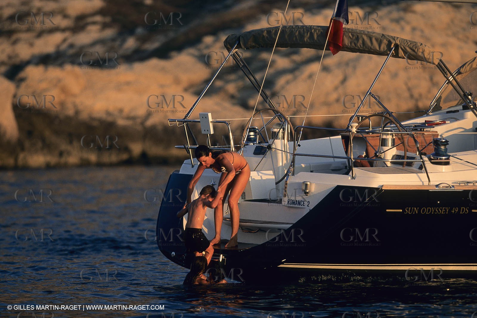 Voile, croisière, personnages, enfants à bord