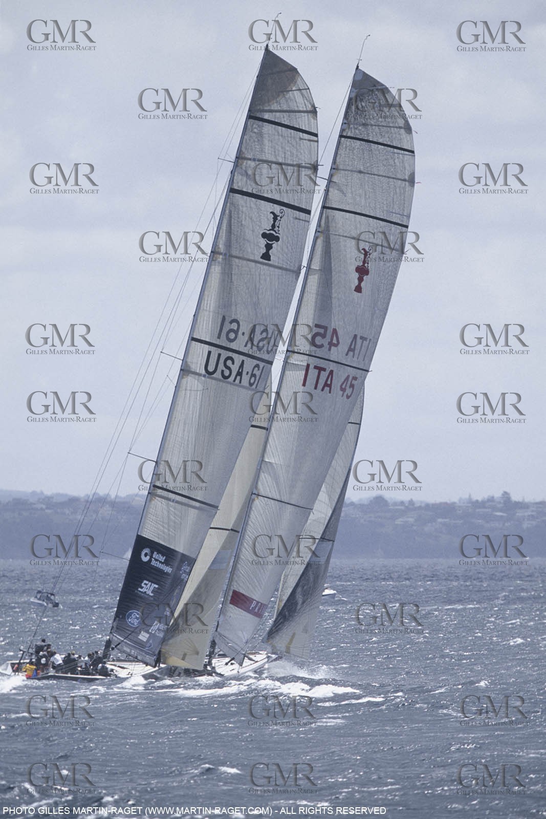 Sailing, Yacht Racing, America's Cup XXX, Auckland (NZL), 2000, Louis Vuitton Cup Final, AMerica True Vs Luna Rossa