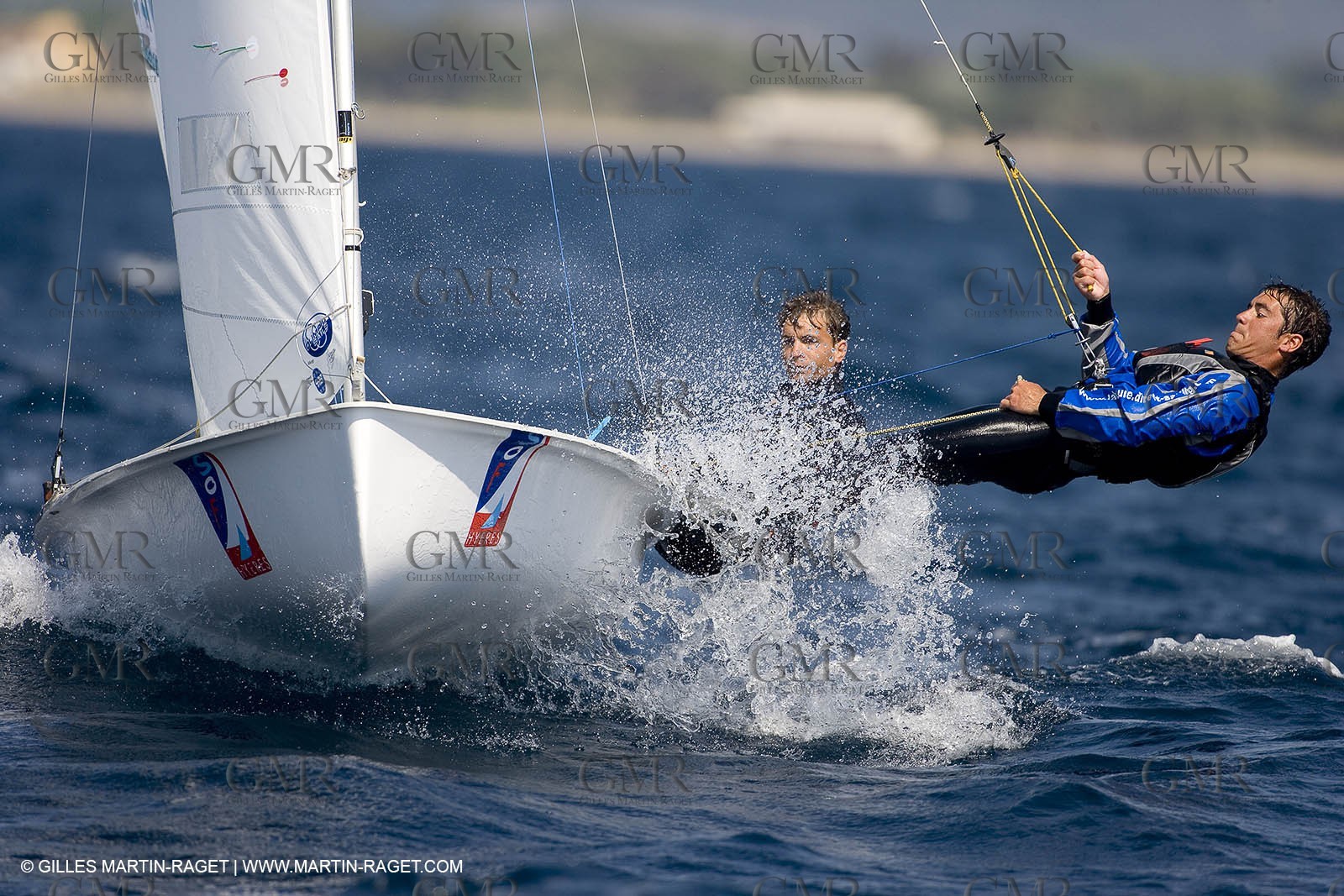 27 04 2007 - 2007 Semaine Olympique Française - Hyères (South of France) - Day 6 - Medal Race - Team France - 470 Homme - Leboucher-Garos