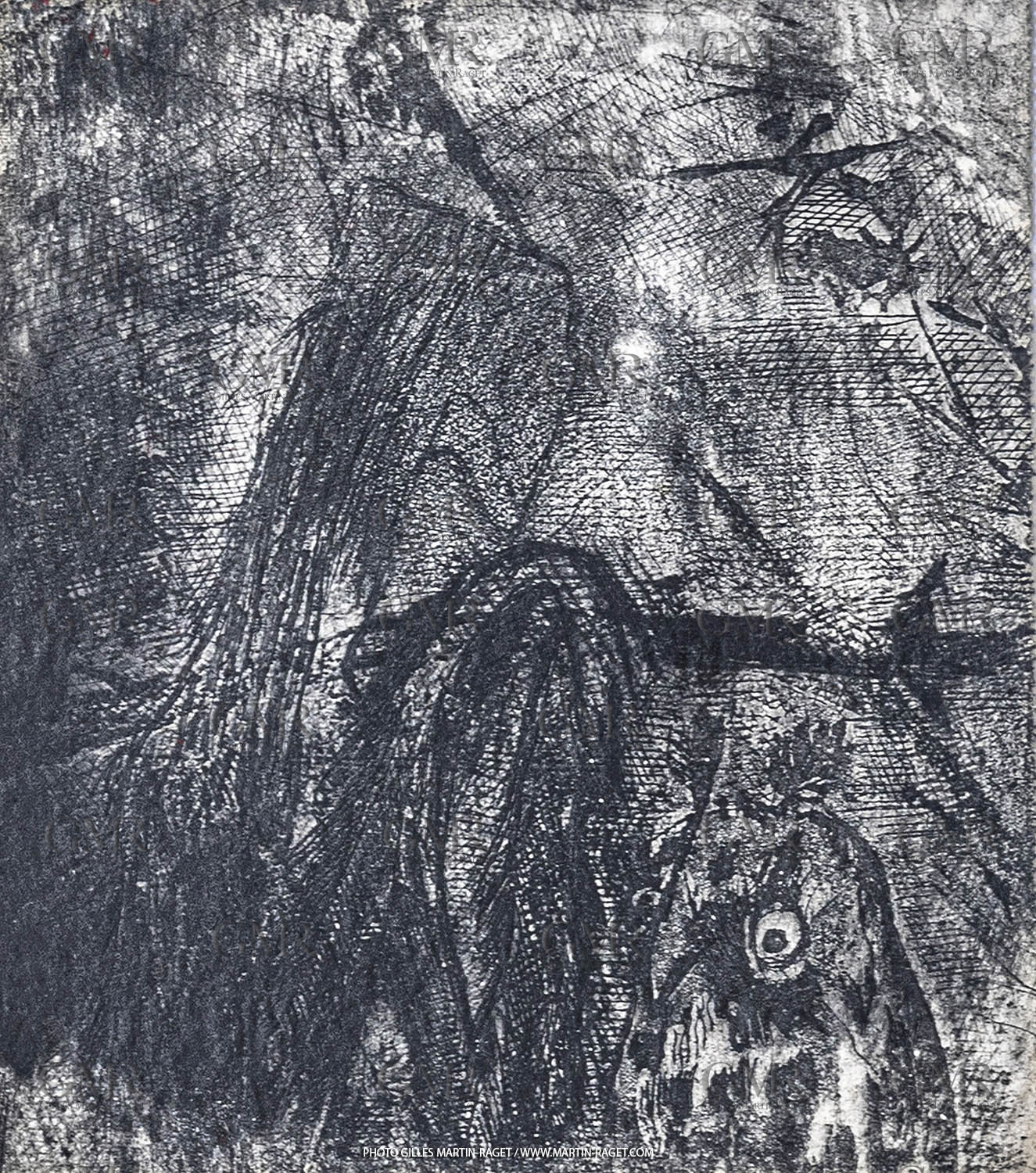 12 07 2020, St Rémy de Provence (FRA, 13) Oeuvre Germaine Richier, gravure