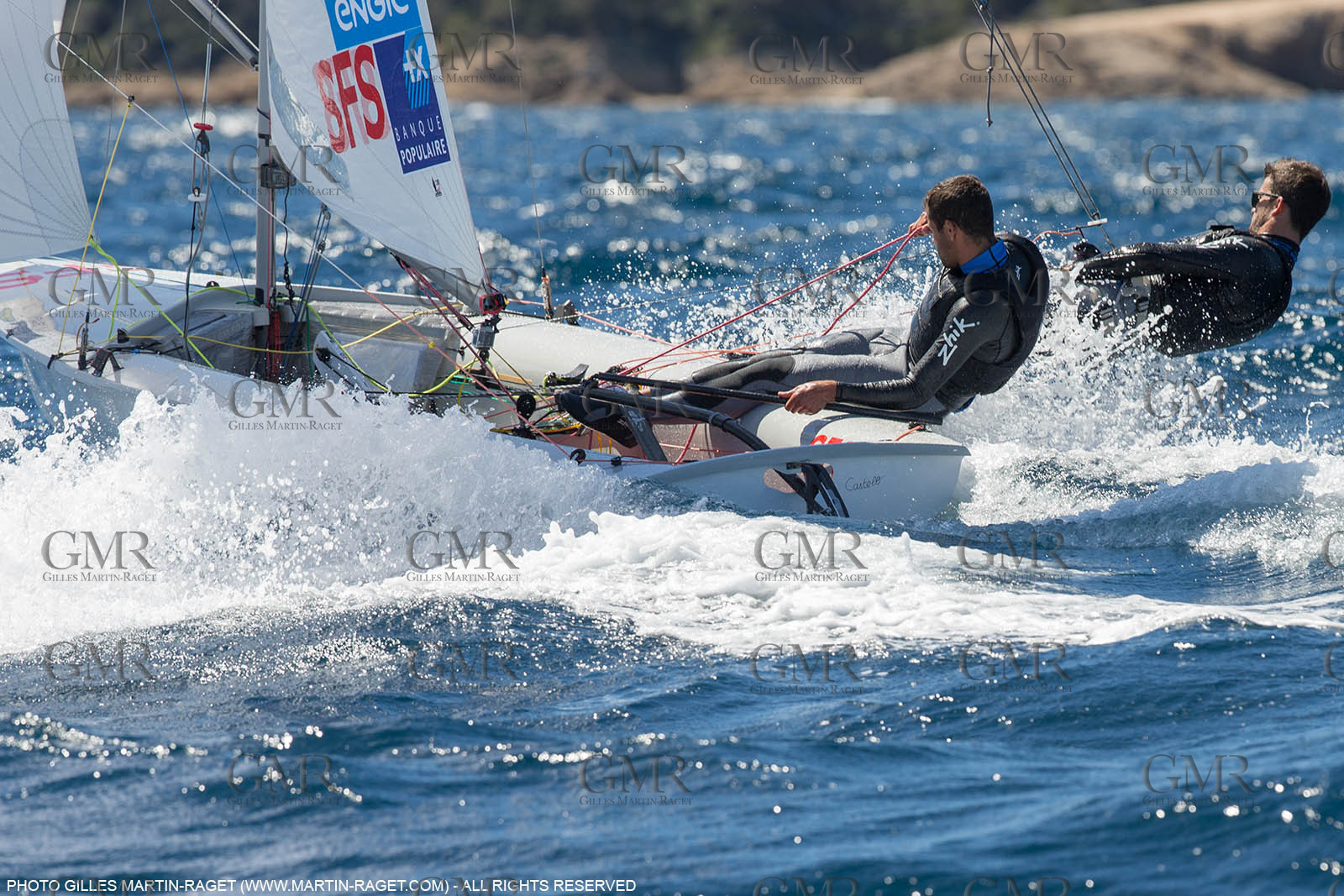 25 04 2016, Hyères (FRA,83), Jeux Olympiques Rio 2016, voile, 470, Sofian Bouvet   Jeremie Mion, SFS Voile