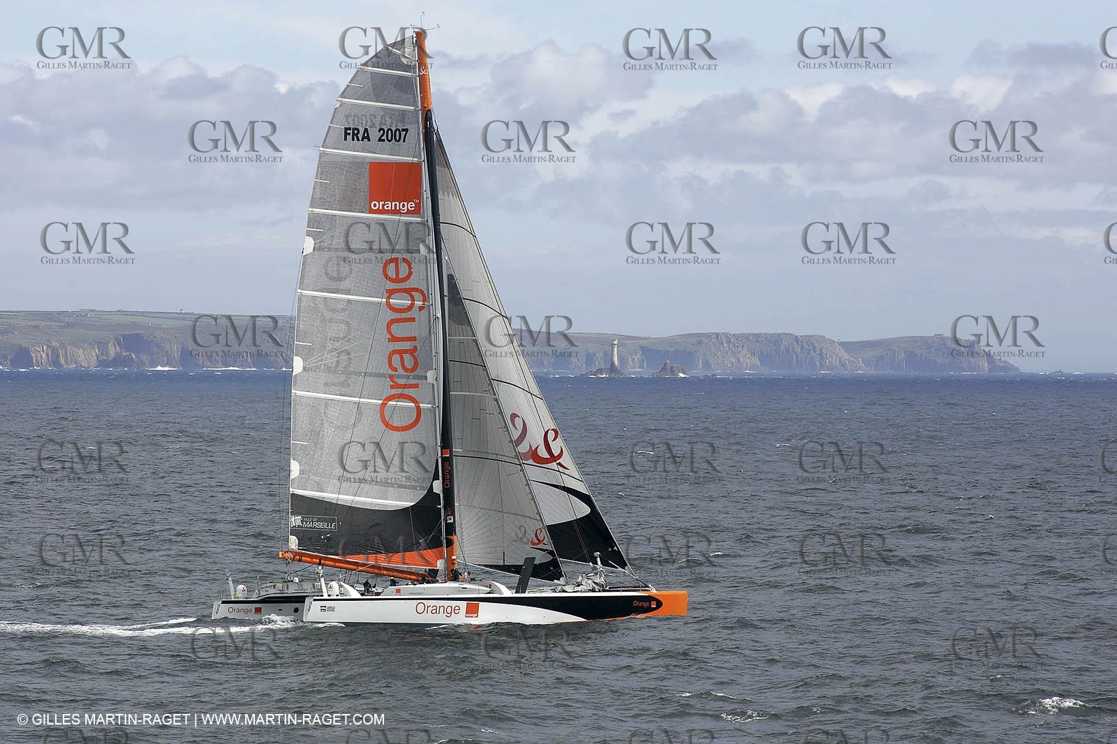 2004 Atlantic record attempt - Orange II at Land's End