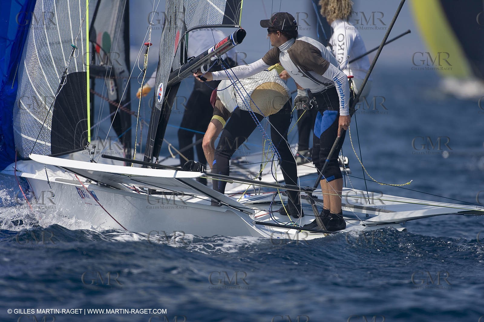 24 04 2007 - 2007 Semaine Olympique Française - Hyères (South of France) - Day 3 - Team France - 49er - LAGRAVIERE Morgan CHRISTIDIS Stephane