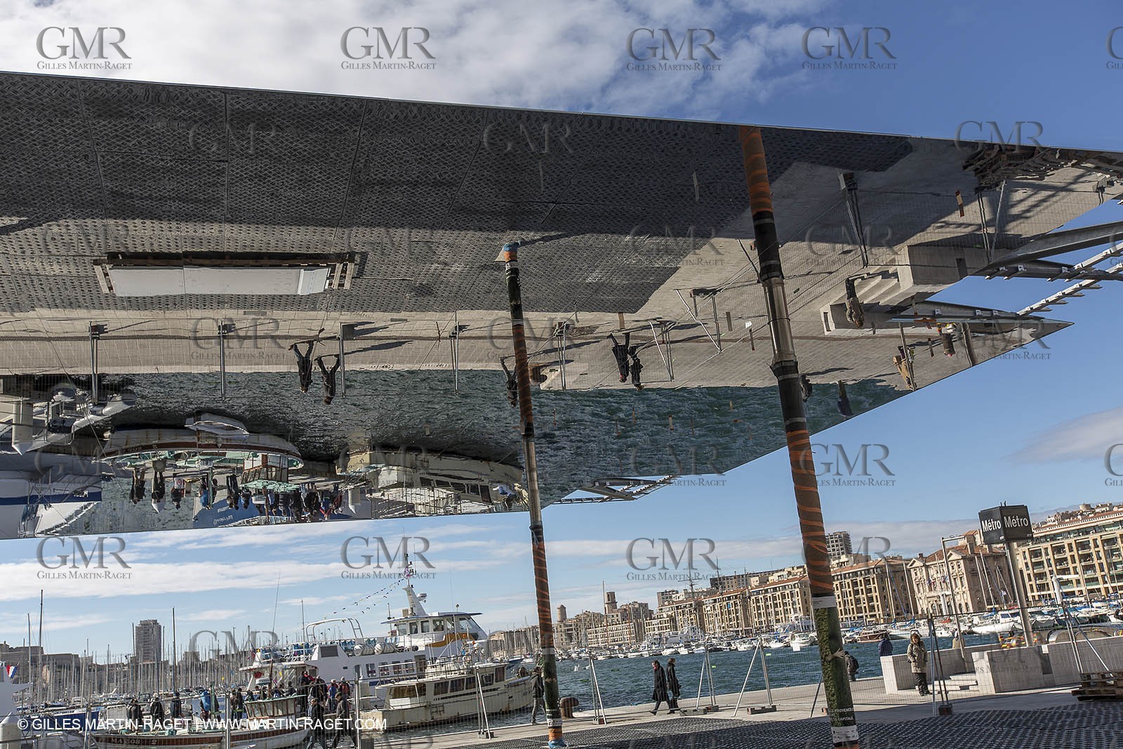 04 02 2013 - Marseille (FRA,13) - Vieux Port (historical port) refit - Works on the shadow maker