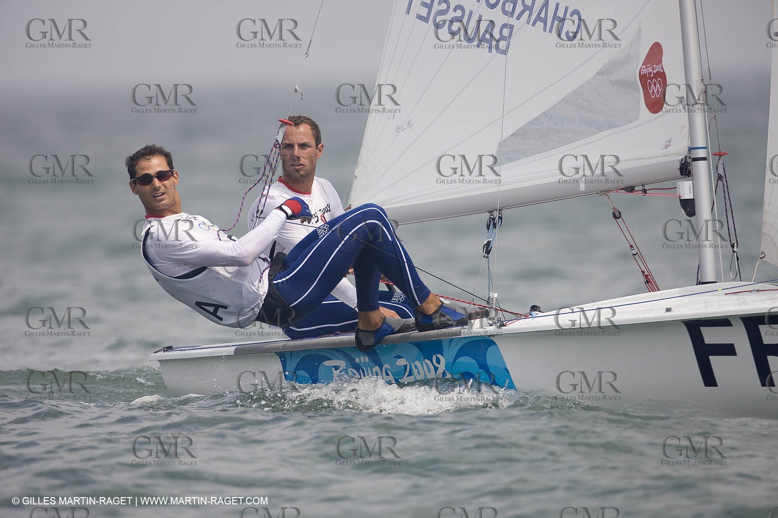 18 08 2008 - Qingdao (CHN) - 2008 Olympic games - Day 10 - Medal race 470 men, Charbnonnier Bausset bronze medal