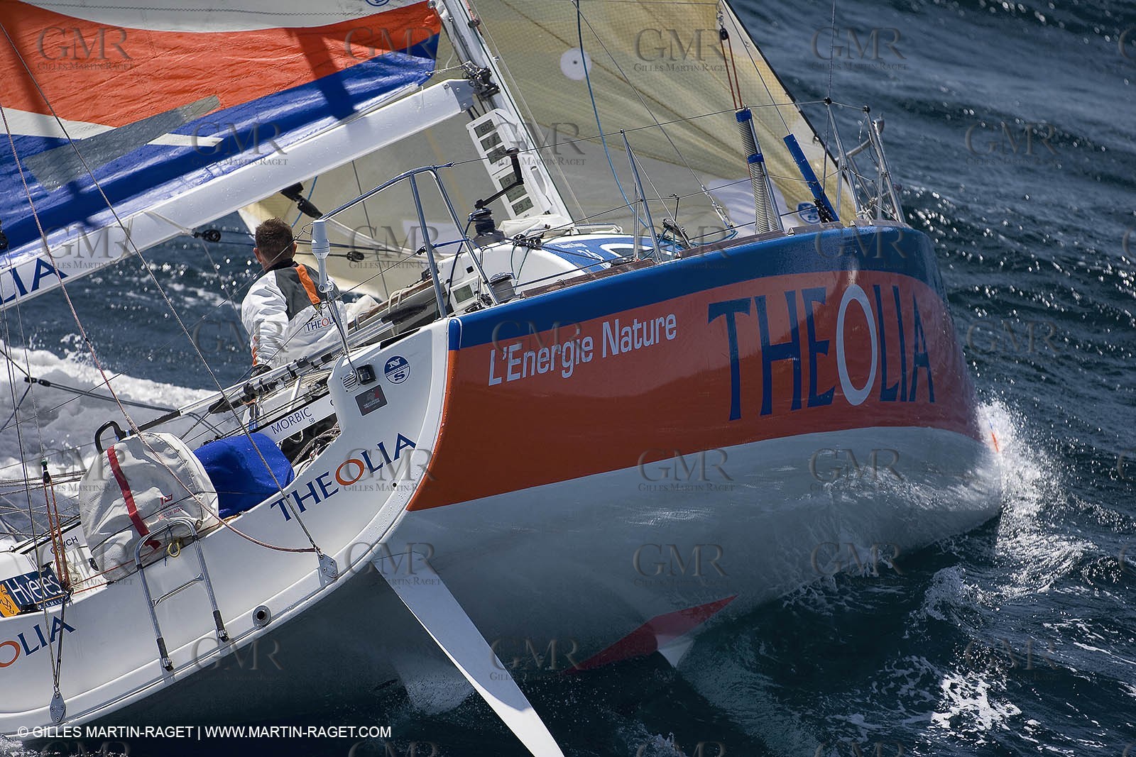 06-26-2007 - FIGARO II - THEOLIA - Skipper : Robert Nagy - Training off Marseille (south France) with strong wind conditions