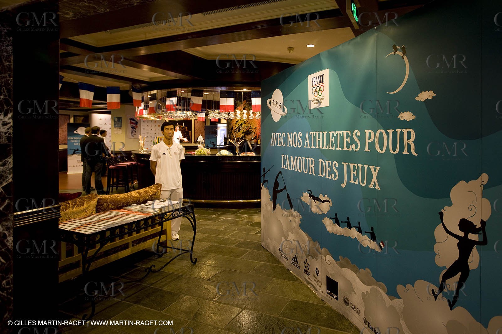 07 08 2008 - Qingdao (CHN) - Olympic games - Sailing - Opening of Club France at Grand Regency hotel and press conference with main press center in Beijing.