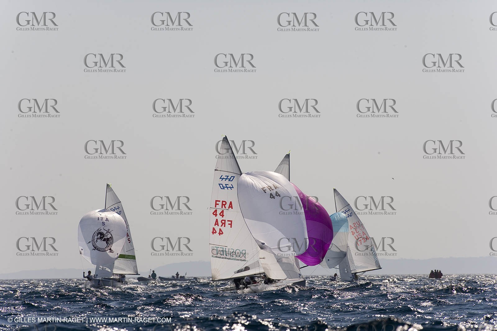 27 04 2007 - 2007 Semaine Olympique Française - Hyères (South of France) - Day 6 - Medal Race - Team France - 470 Homme - Leboucher-Garos