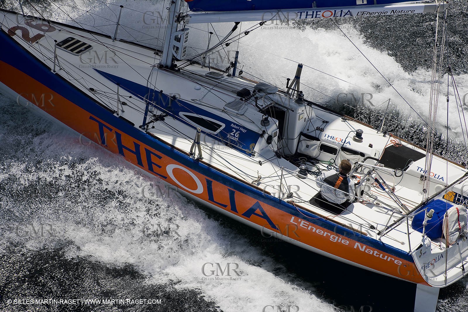 06-26-2007 - FIGARO II - THEOLIA - Skipper : Robert Nagy - Training off Marseille (south France) with strong wind conditions