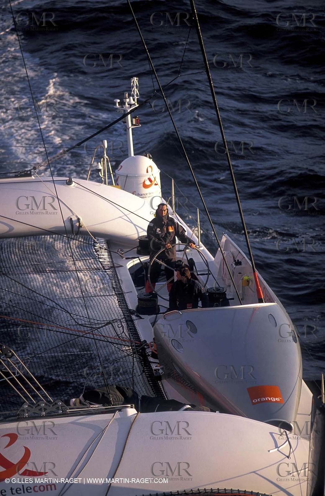 Orange II - 2004 Jules Verne Trophy - Ouessant - first starting line crossing - Bruno Peyron