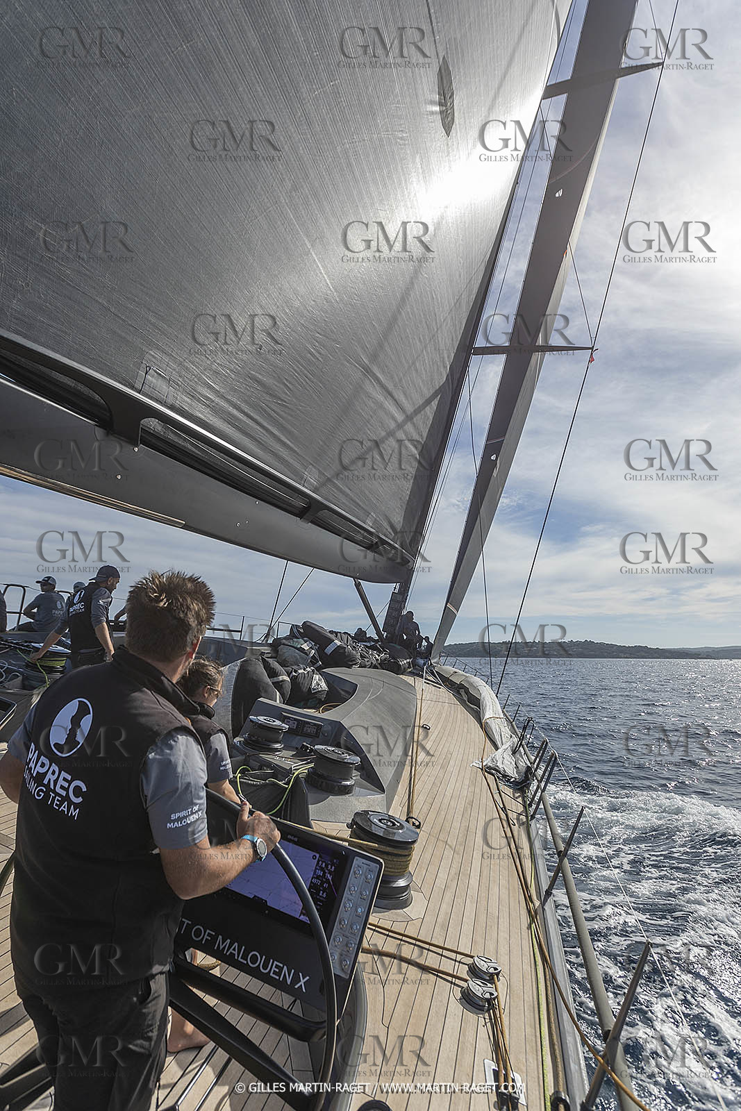 03 10 2022, Saint-Tropez (FRA,83), Voiles de Saint-Tropez 2022,  entraînement des maxis, A bord de Sipirit of Malouen X