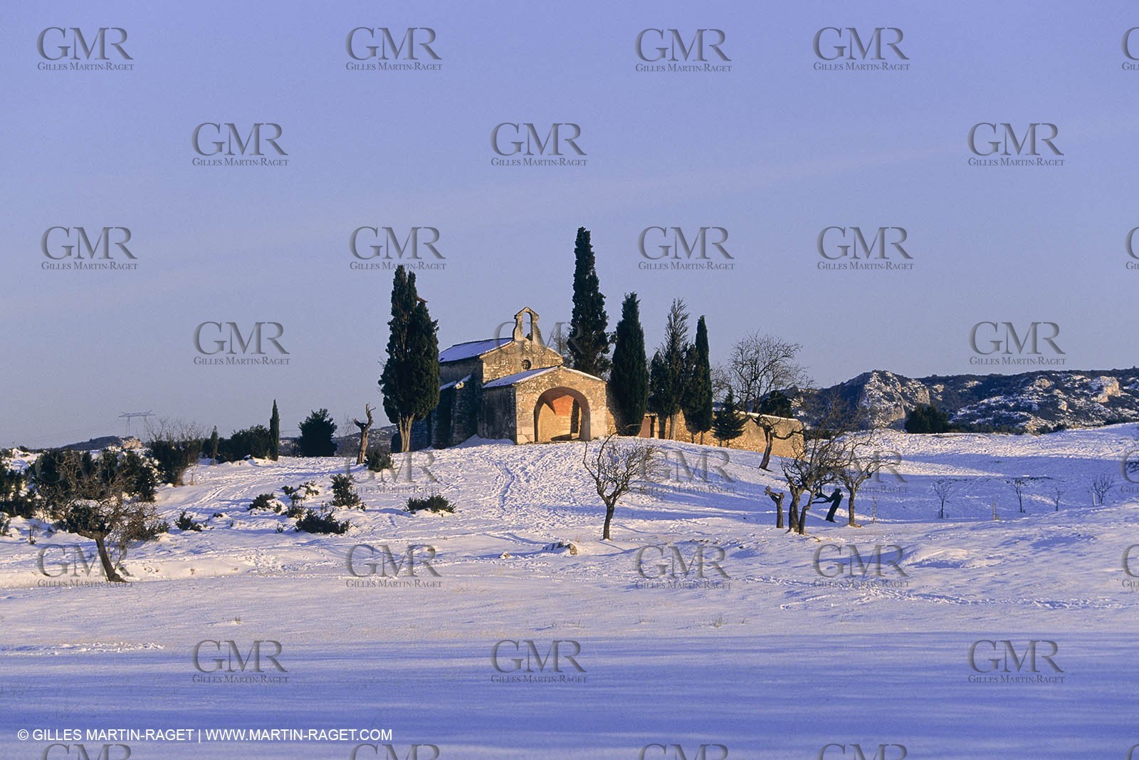 Provence under snow - Alpilles - Chapelle Saint Sixte - Eygalières