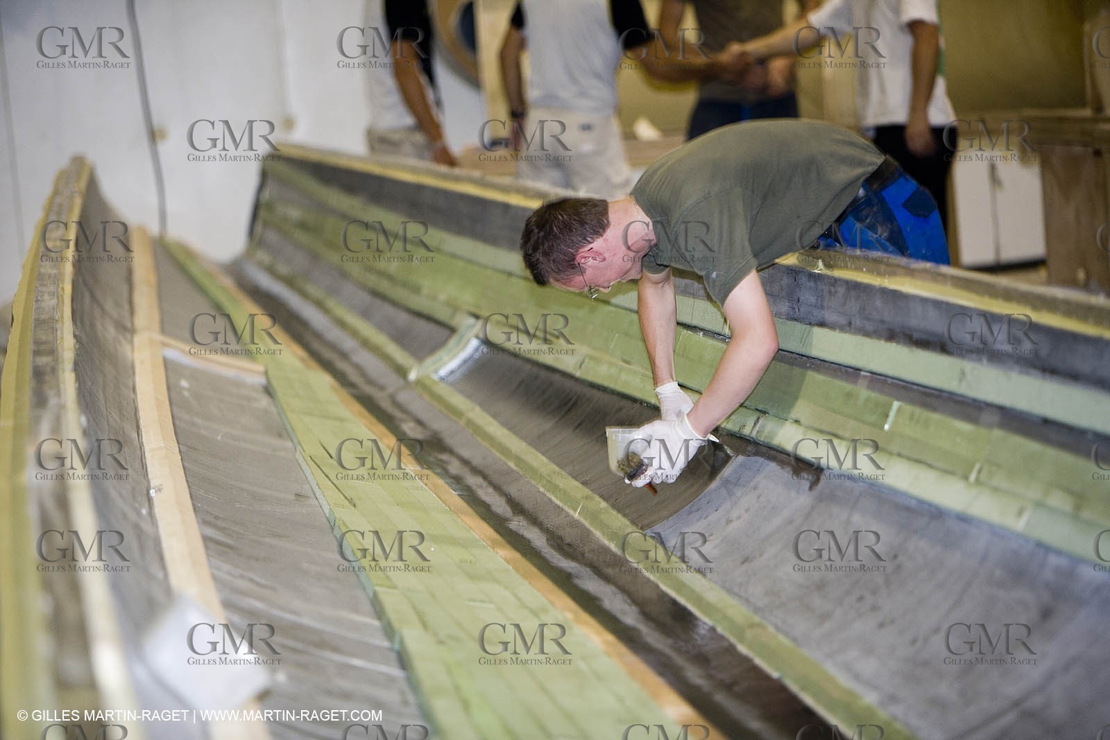Sydney, Australia, Thomas Coville trimaran Sodebo building at Boat Speed