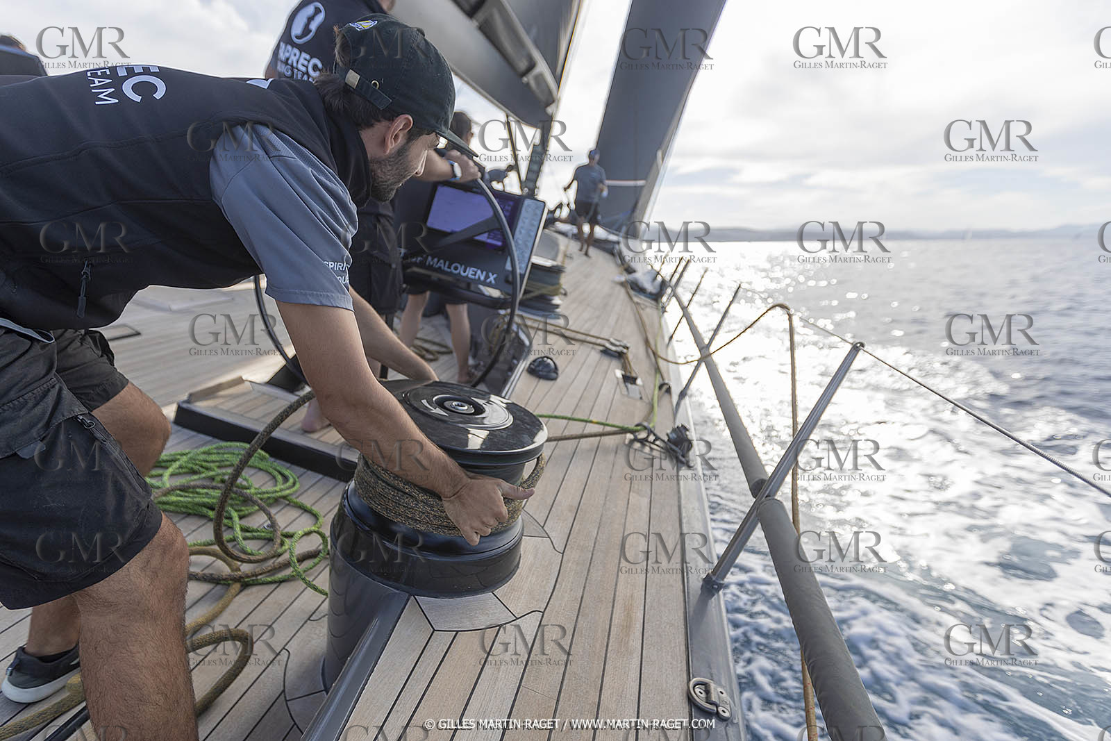 03 10 2022, Saint-Tropez (FRA,83), Voiles de Saint-Tropez 2022,  entraînement des maxis, A bord de Sipirit of Malouen X