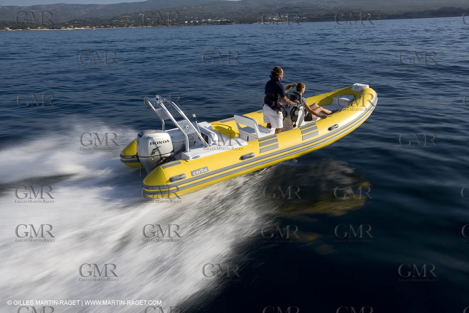 Motor boat running