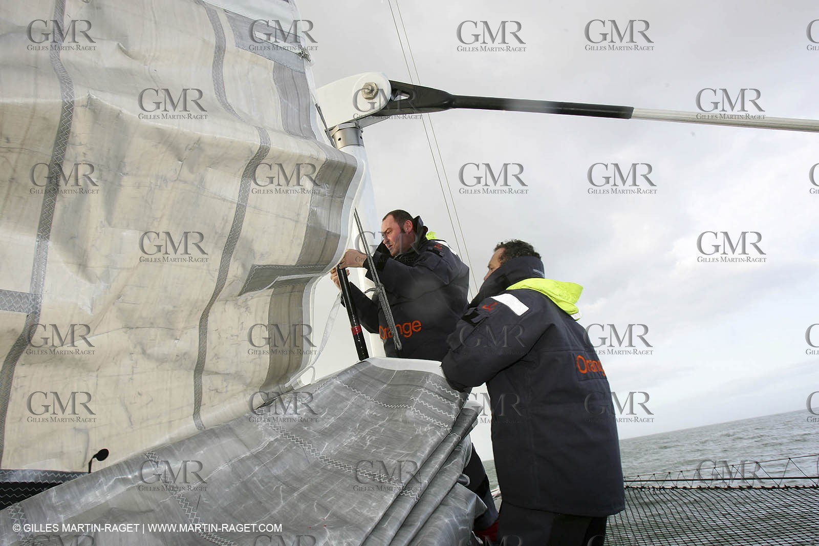 Orange II  - 2005 Jules Verne Trophy - Training in Bay of Biscay -Legoff - Péché-