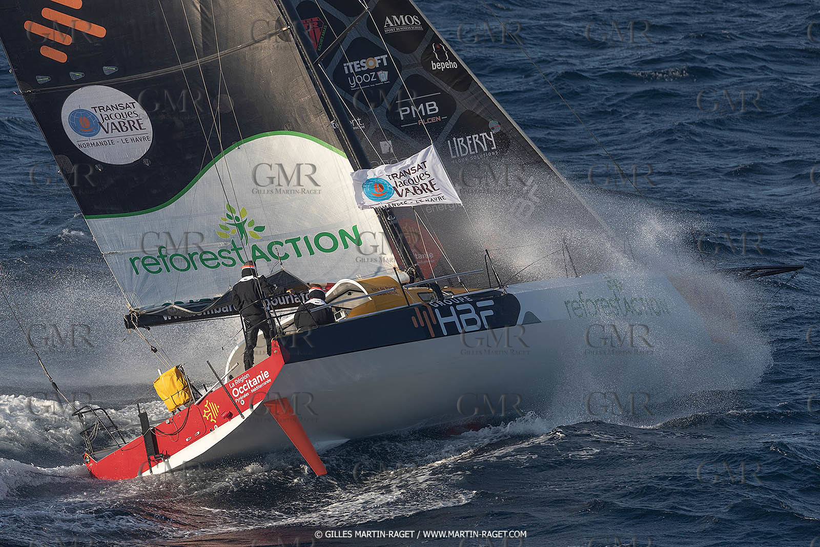 27 08 2021, Marseille (FRA), Transat Jacques Vabre 2021, Class 40, HBF-Reforest'Action (Kito de Pavant, Gwen Gbick)