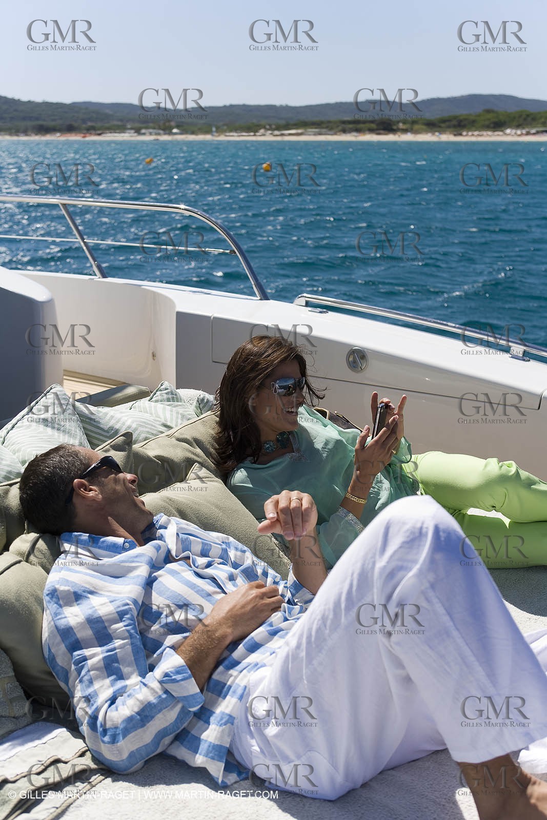 06 09 2007 - Saint Tropez (FRA, 83) - Superyachts - Motoryachts - Mangusta 92 Triple Fun in Saint Tropez - Mooring at Club 55 at Pampelonne Beach