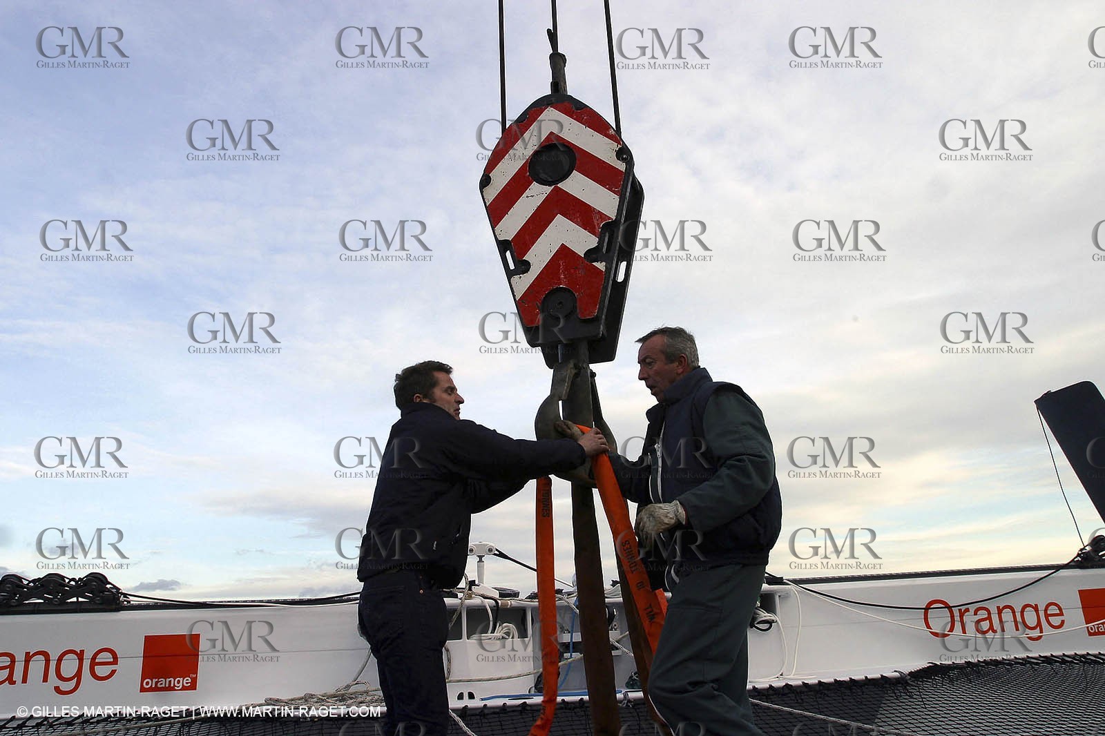 Vannes - Multiplast Boatyard - Orange II 1st go in the water