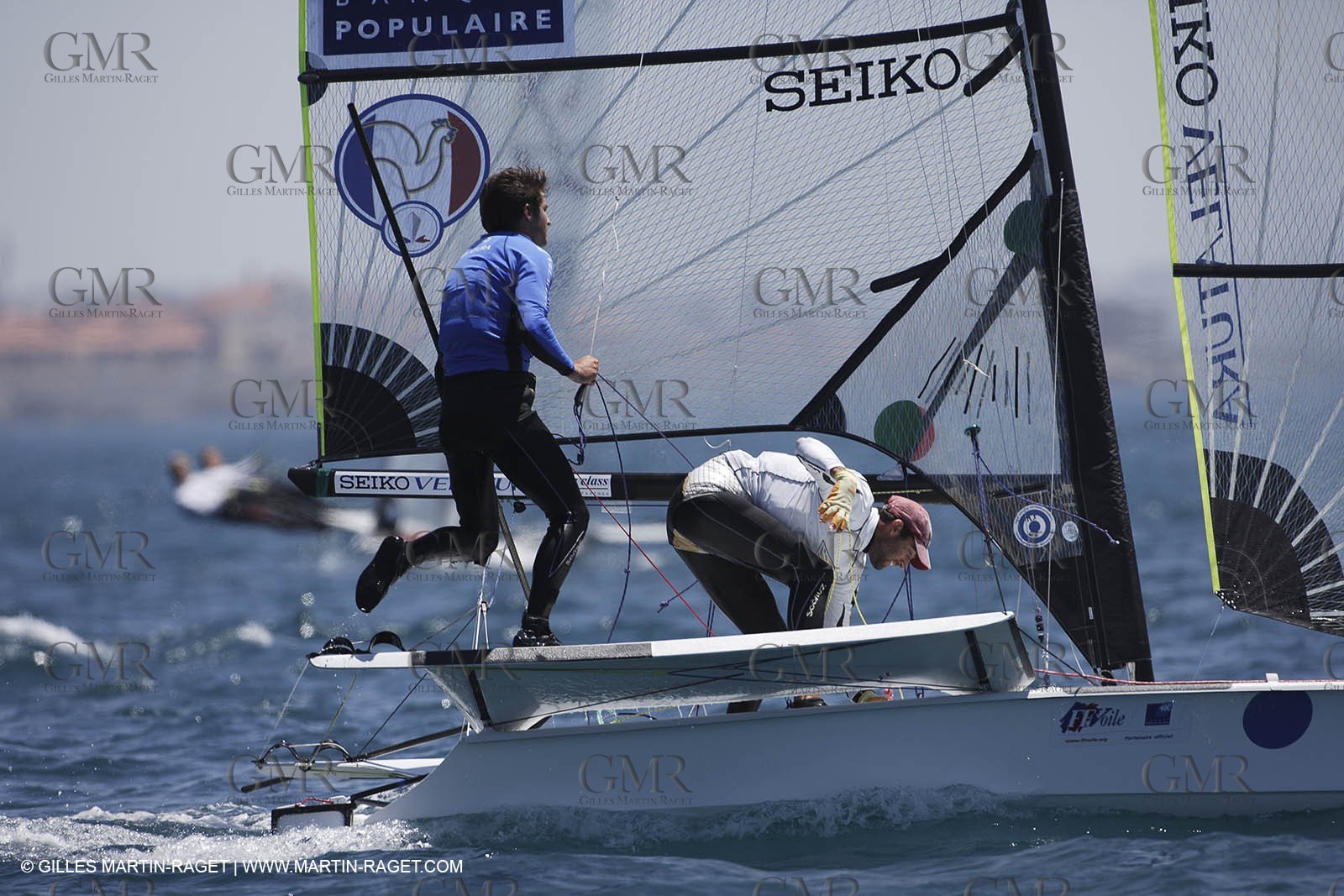 10-05-07 - ISAF SAILING WORLD CHAMPIONSHIPS - CASCAIS 2007 - DAY 7 - 49er - FRANCE - Morgan Lagravière   Stephane Chrsitidis