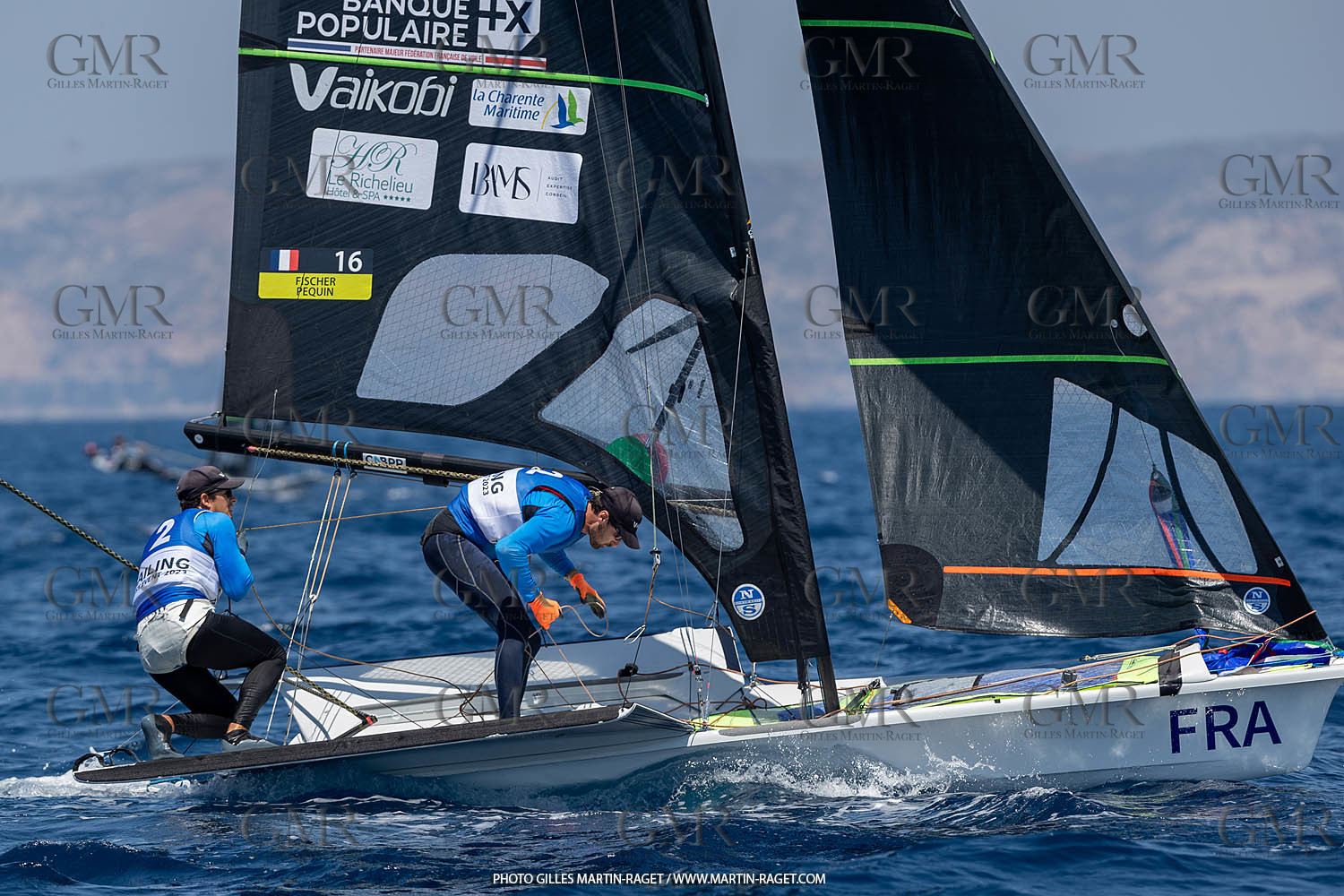 16 07 2023, Marseille, (FRA), Paris 2024 Olympic Games 2024 Sailing Test Event, Day 8, Medal race 49er Men