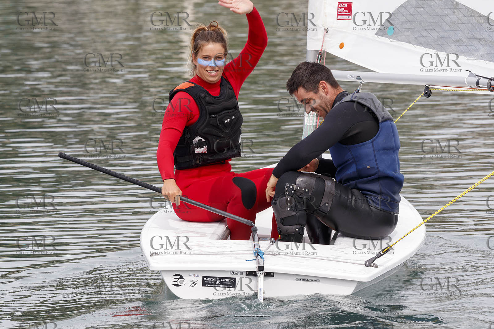 15 04 2024, Marseille (FRA), présentation des sélectionnés olympiques français en voile pour les Jeux Olympiques de Paris 2024. Lauriane Nolot - Axel Mazella