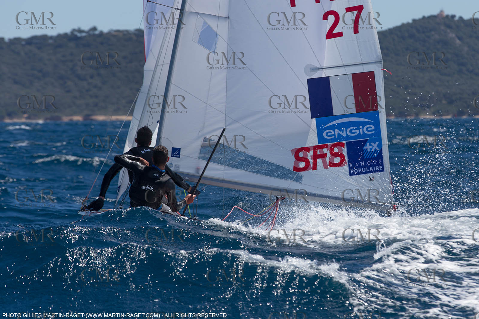 25 04 2016, Hyères (FRA,83), Jeux Olympiques Rio 2016, voile, 470, Sofian Bouvet   Jeremie Mion, SFS Voile