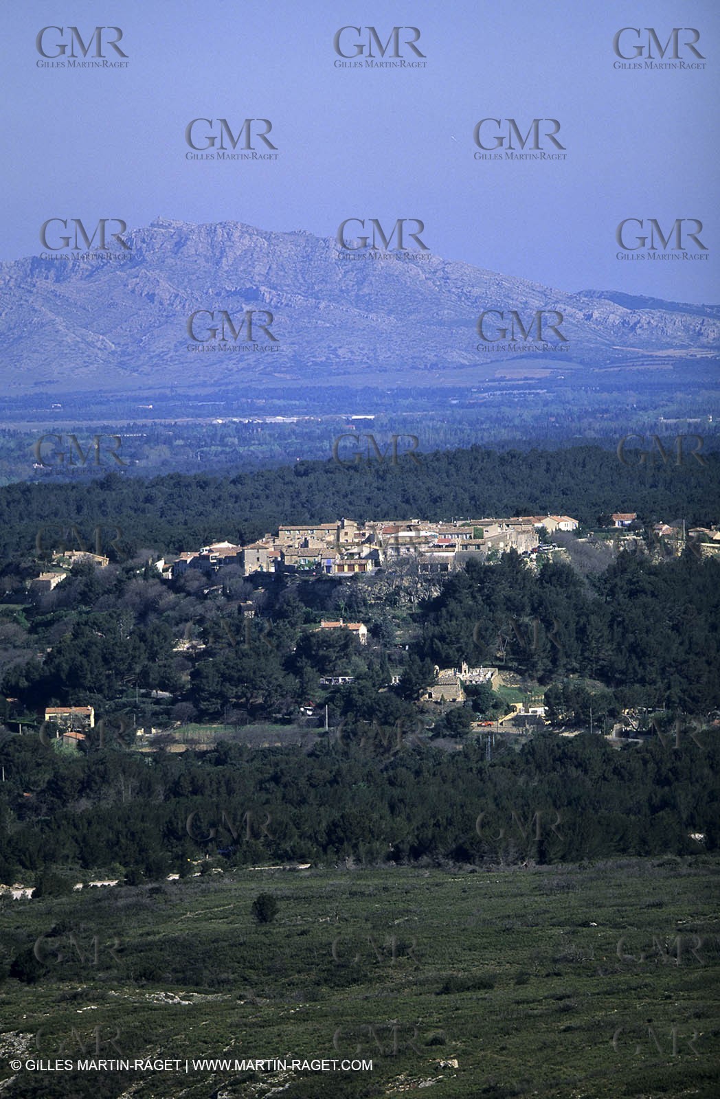 Cornillon-Confoux, Alpilles hills as backgroung
