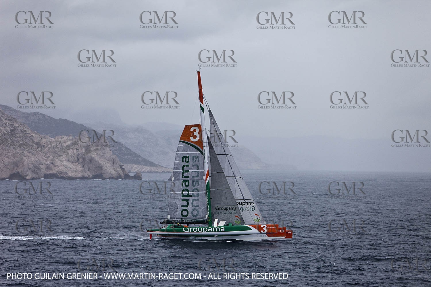 05 14 09 - Marseilles - Mediterranean Record - Groupama 3 - Franck Cammas - G Class - Start from Marseilles to Carthage (Tunisia)