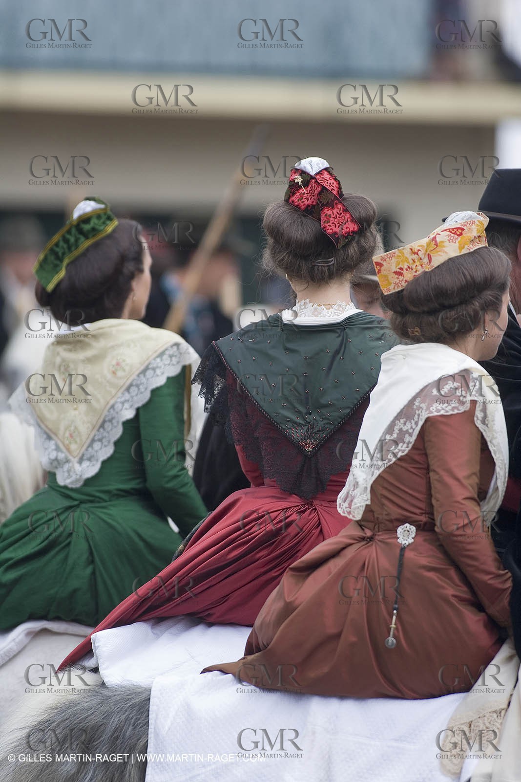 Arlésiennes in costume - Gardians (cow-boys) celebration - Arles
