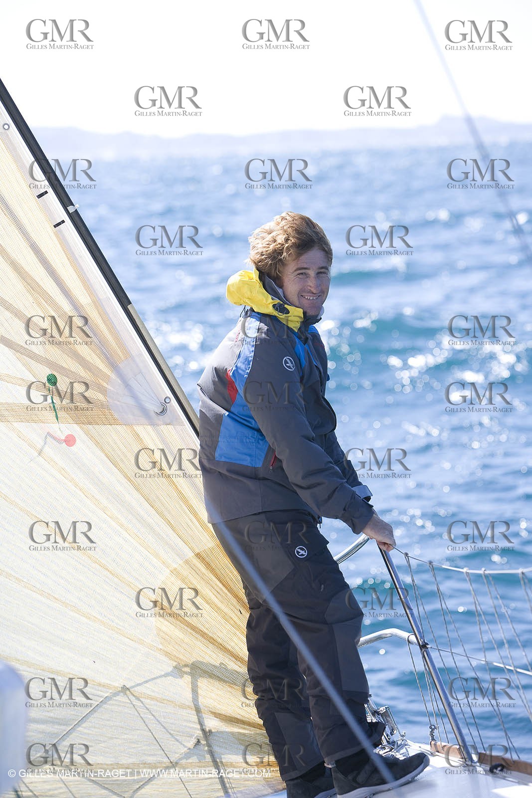 28 09 2007 - Marseille (FRA, 13) - Aigle Marine weather clothing showed in action by salors Marc Emig et Luce Molinier