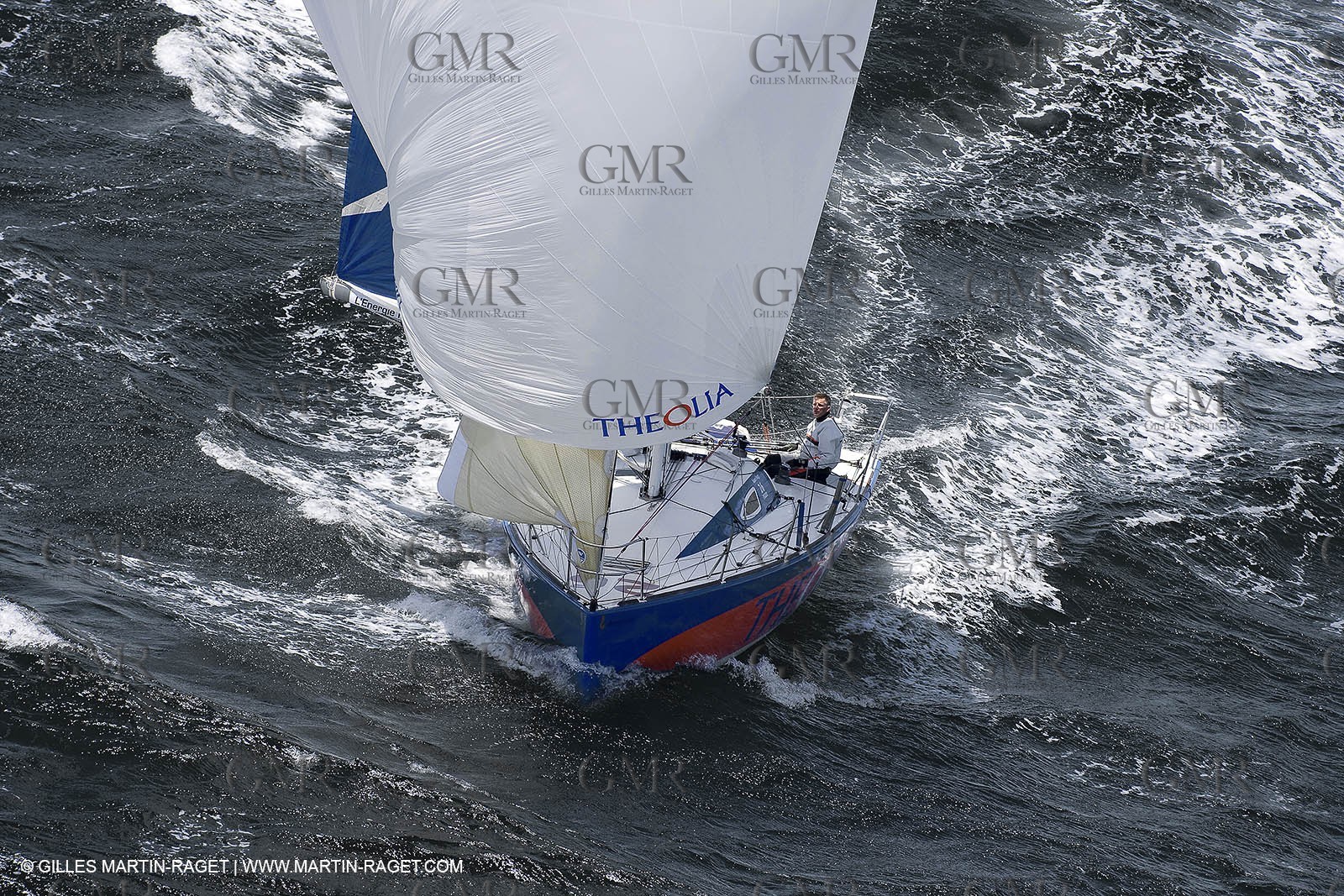 06-26-2007 - FIGARO II - THEOLIA - Skipper : Robert Nagy - Training off Marseille (south France) with strong wind conditions