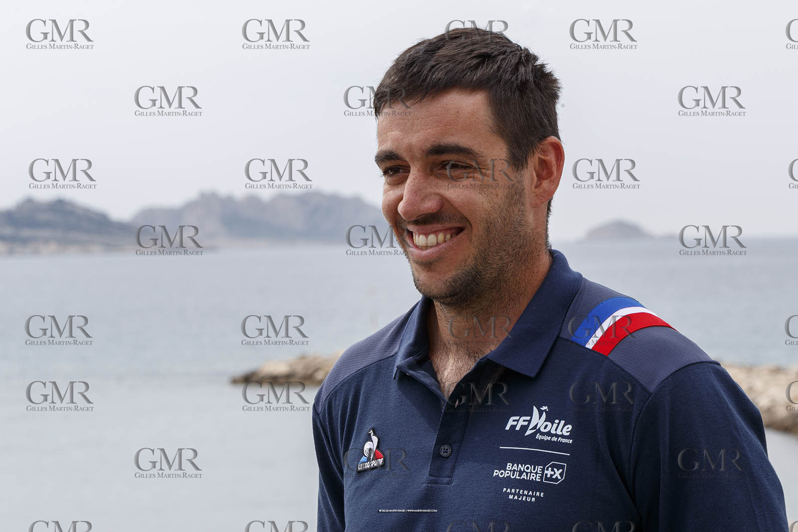 15 04 2024, Marseille (FRA), présentation des sélectionnés olympiques français en voile pour les Jeux Olympiques de Paris 2024. Axel Mazella