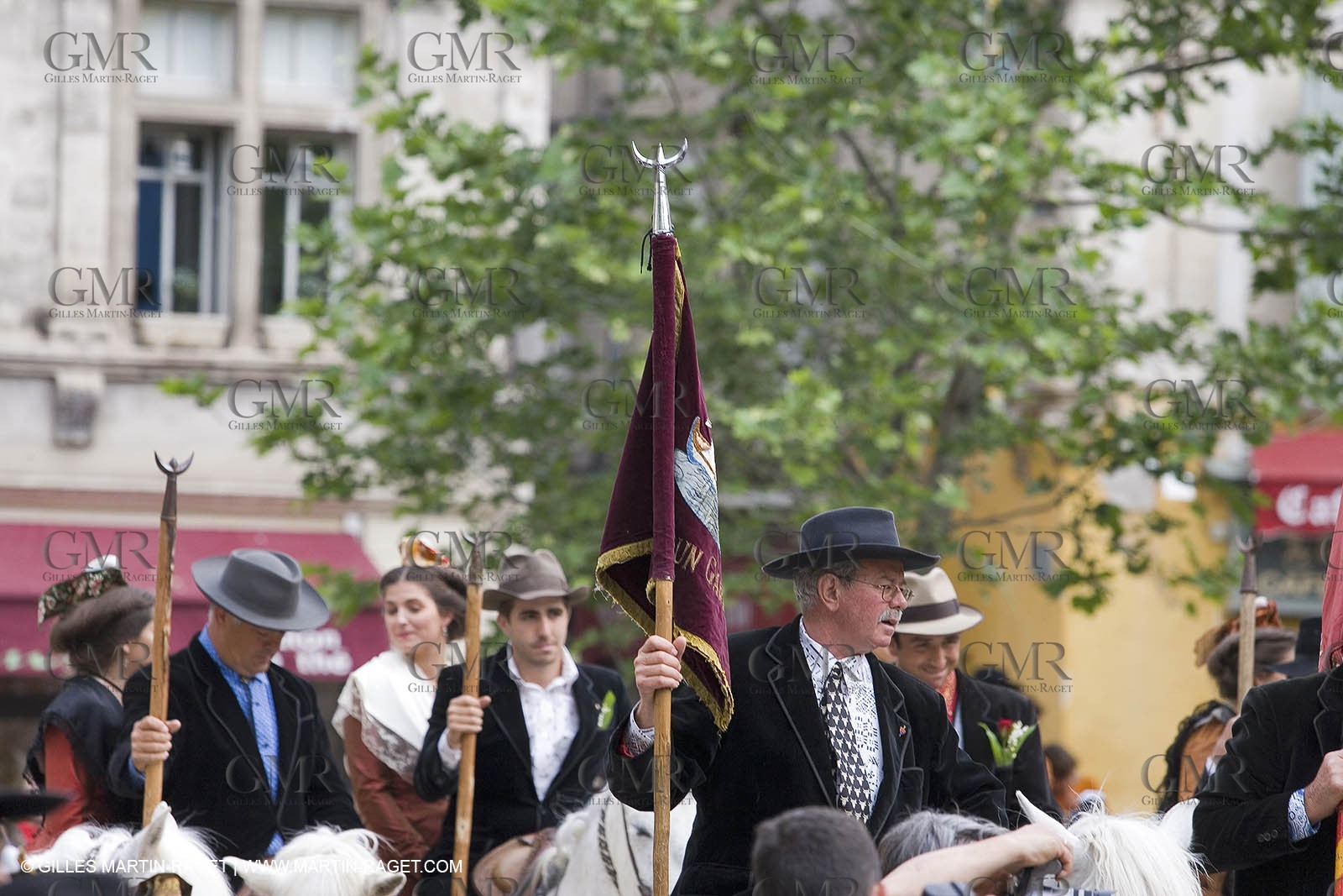 Arlésiennes in costume - Gardians (cow-boys) celebration - Arles