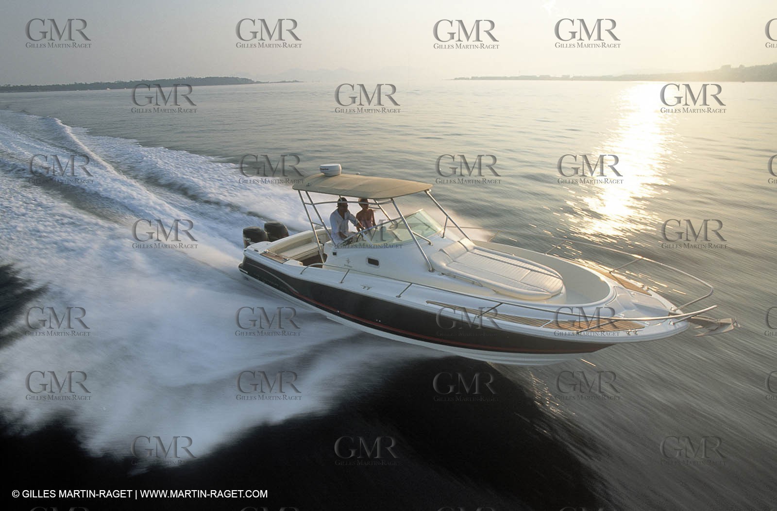 Motor boat running