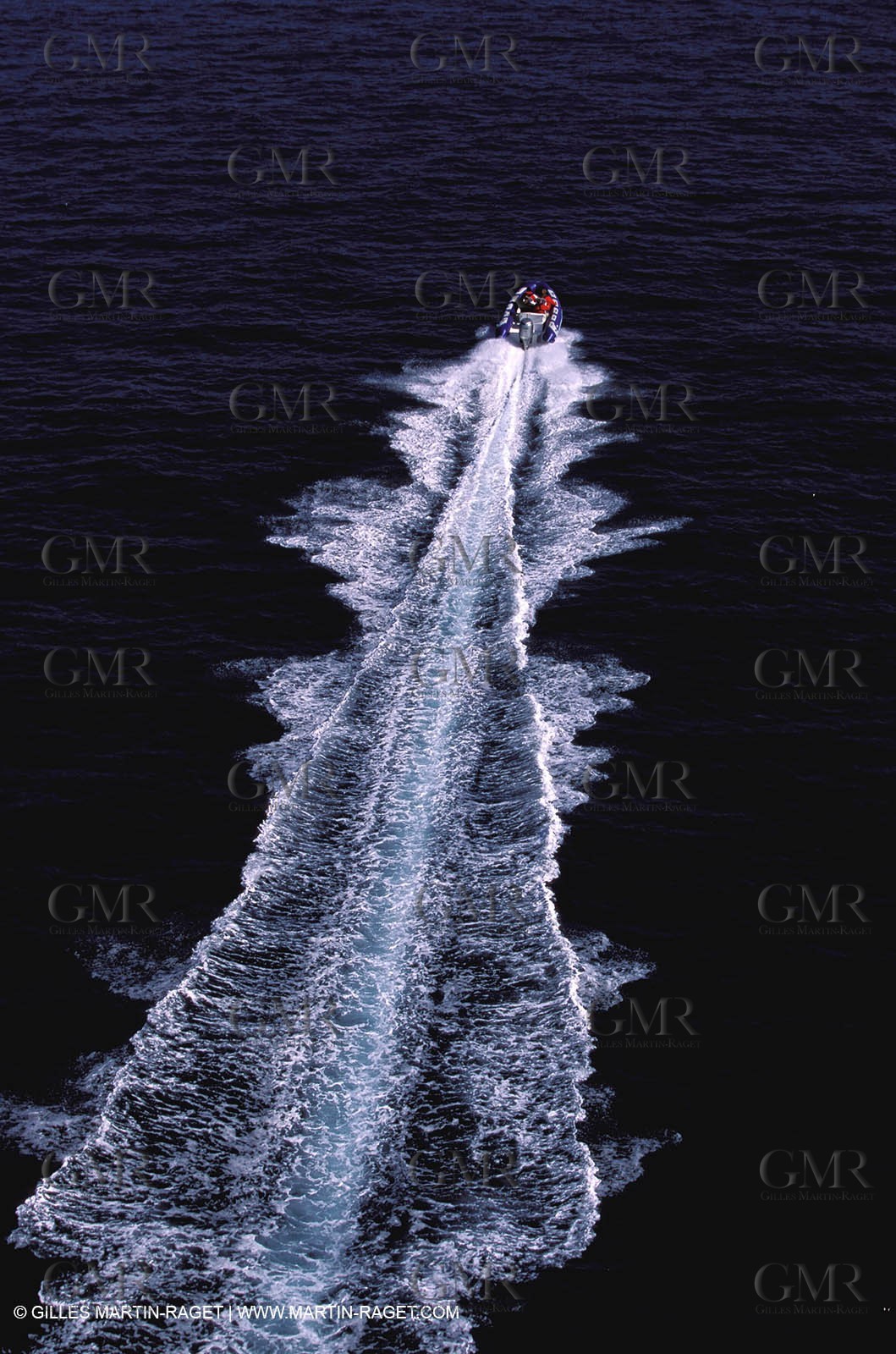 Motor boat running