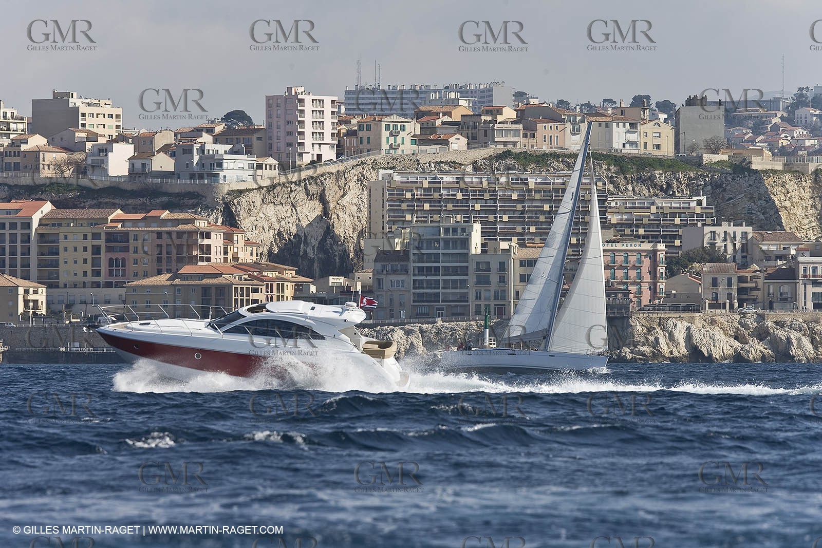 Motor boat running