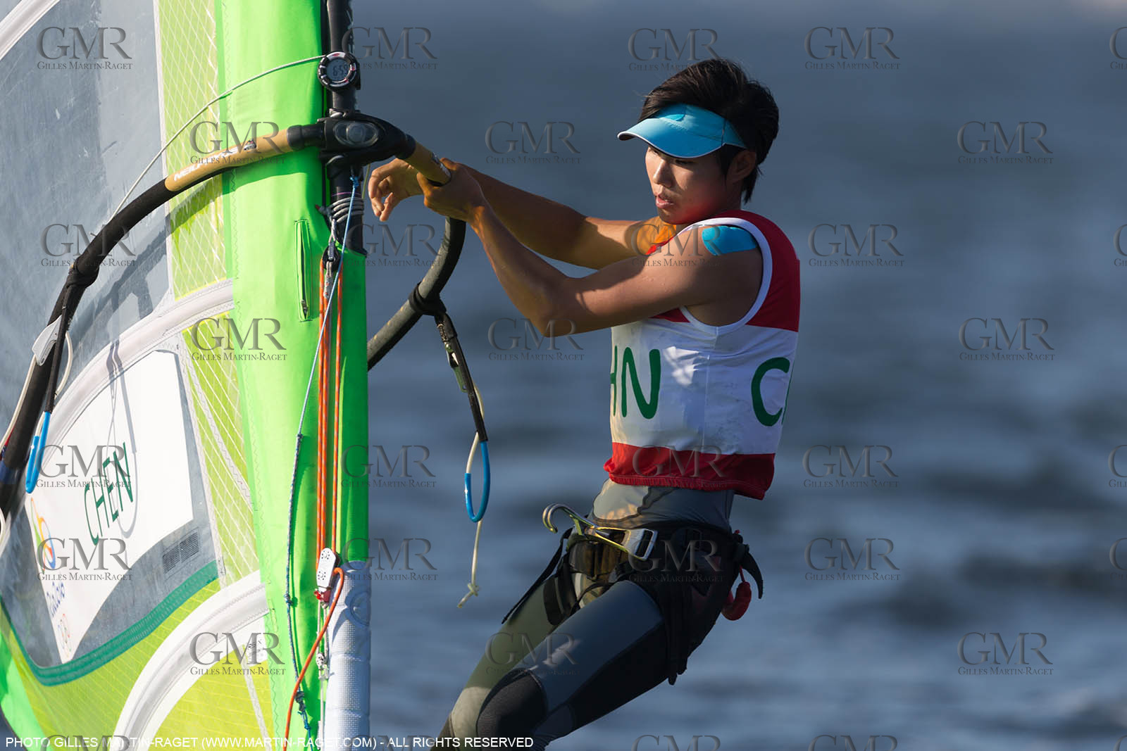 14 08 2016, Rio de Janeiro (BRA), 2016 Olympic Games, Sailing, RSX Women medal race, Peina Chen (CHI), silver medalist