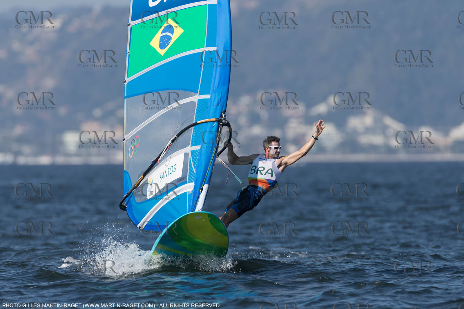 14 08 2016, Rio de Janeiro (BRA), 2016 Olympic Games, Sailing, RSX Men Medal race, Ricardo Santos (BRA), 4th